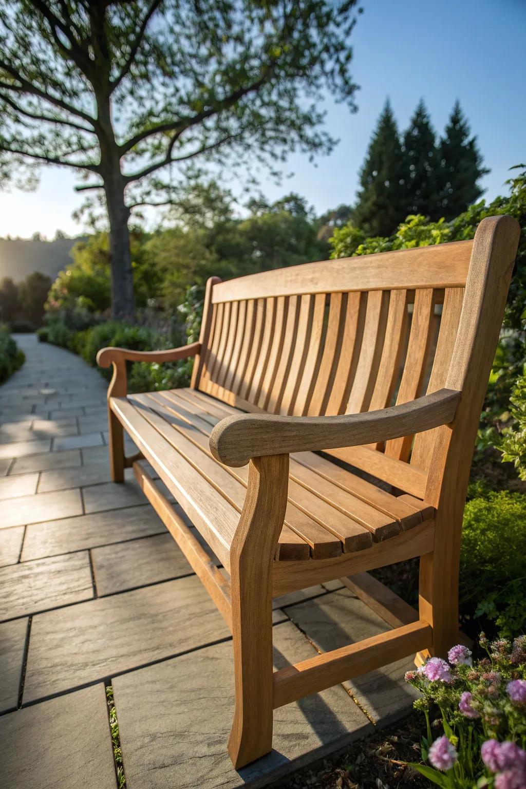 Sip your morning coffee in style on this handcrafted 2x4 garden bench.