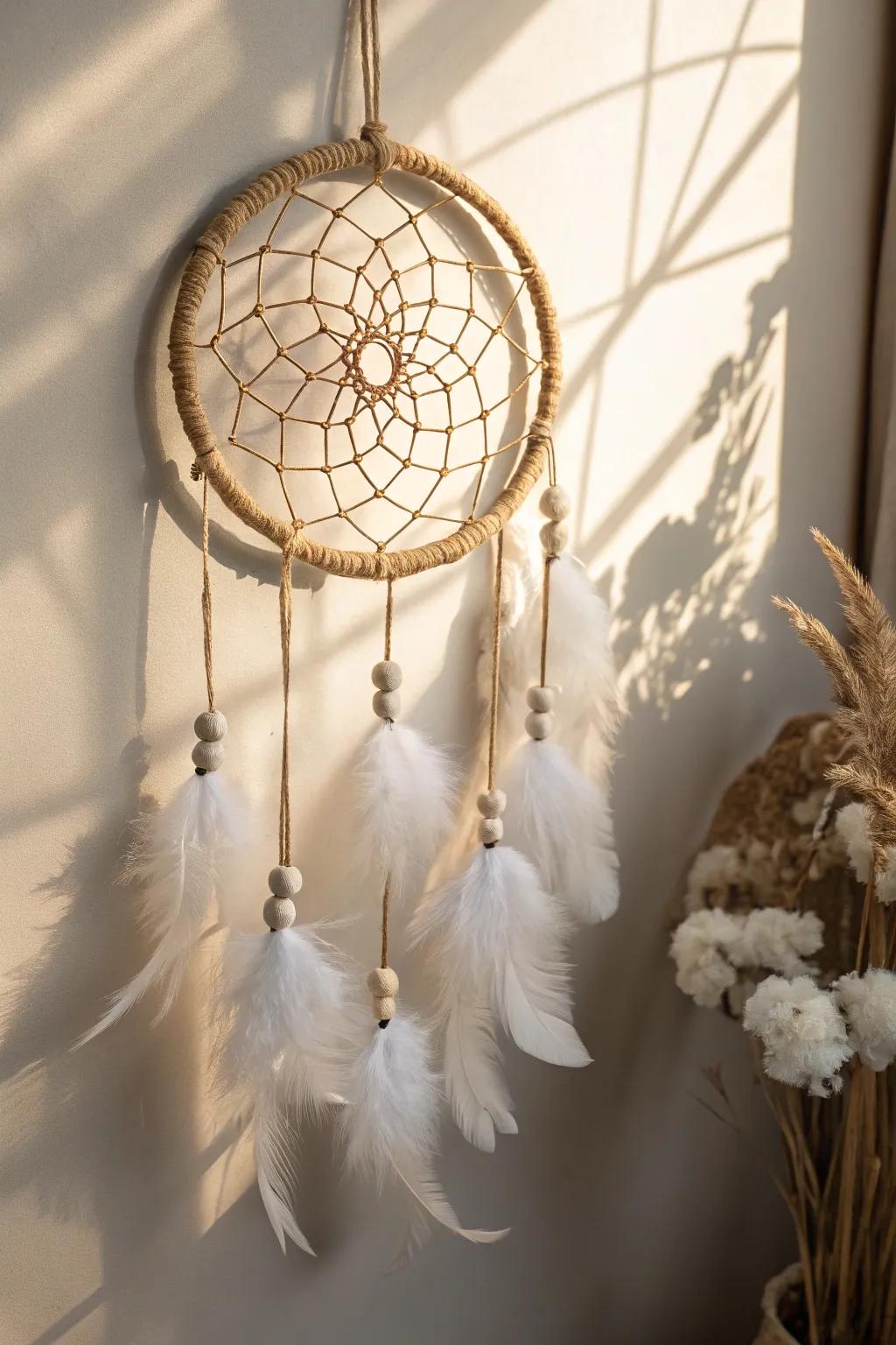 Transform your space into a dreamy oasis with this Cloud Dreamcatcher, where simplicity meets ethereal beauty.