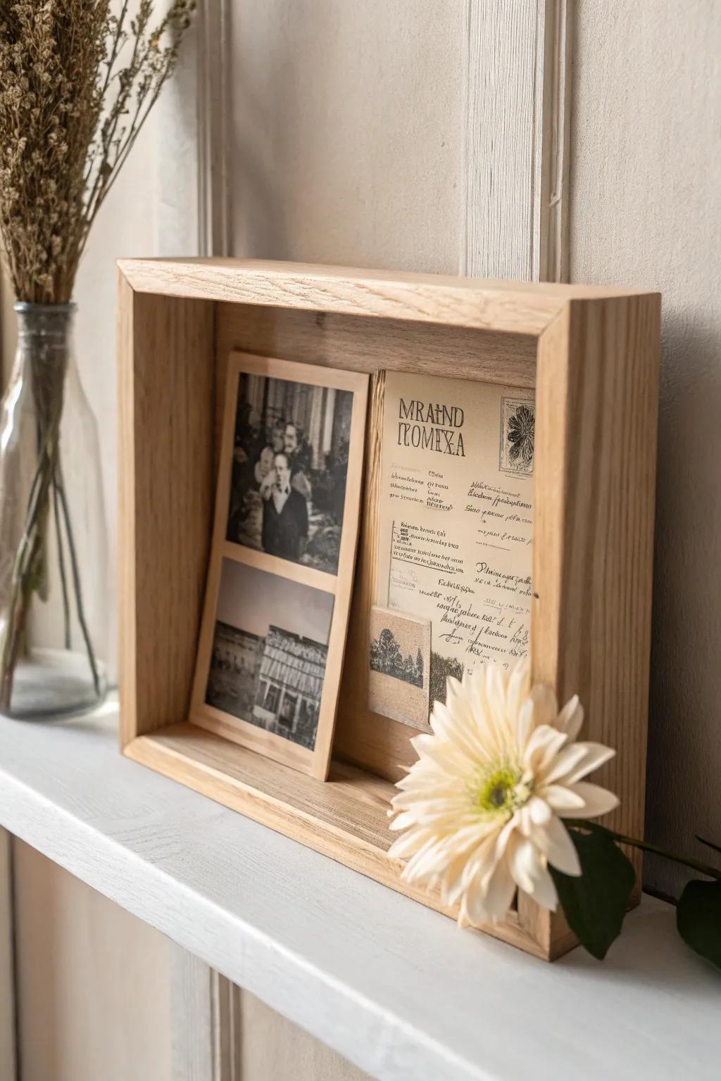 Craft memories into art with a minimalist shadow box, where simplicity meets sentimental beauty.