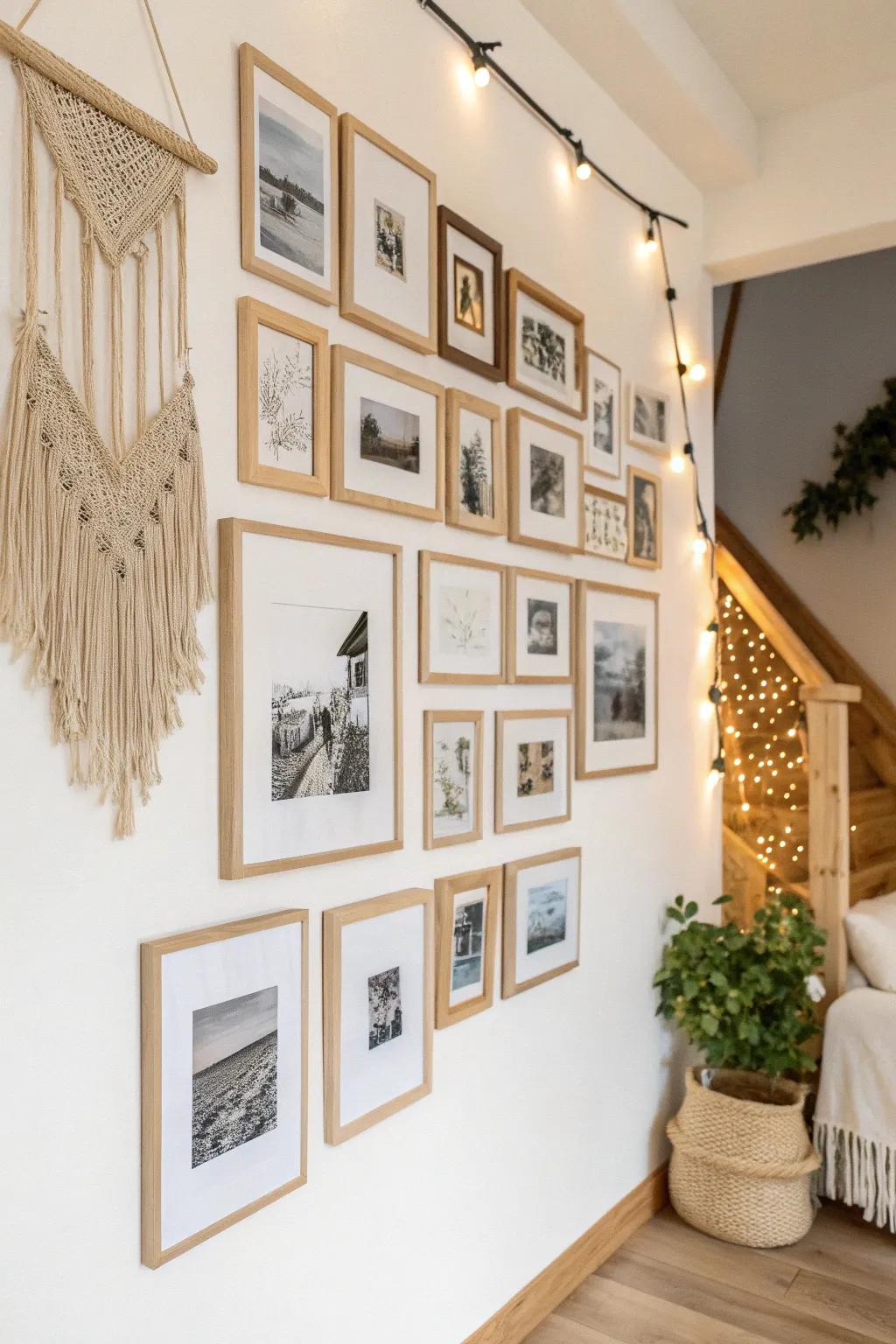 Transform your space with a stunning collage wall of cherished memories.