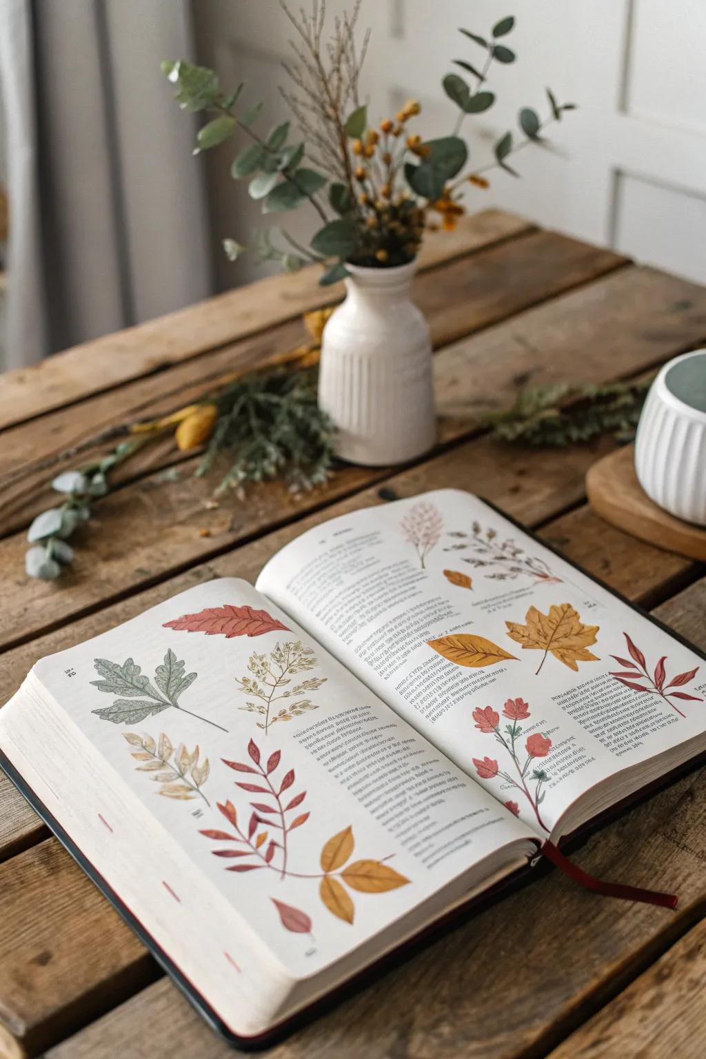 Embrace the seasons with artful Bible journaling, where simplicity meets nature's elegance.