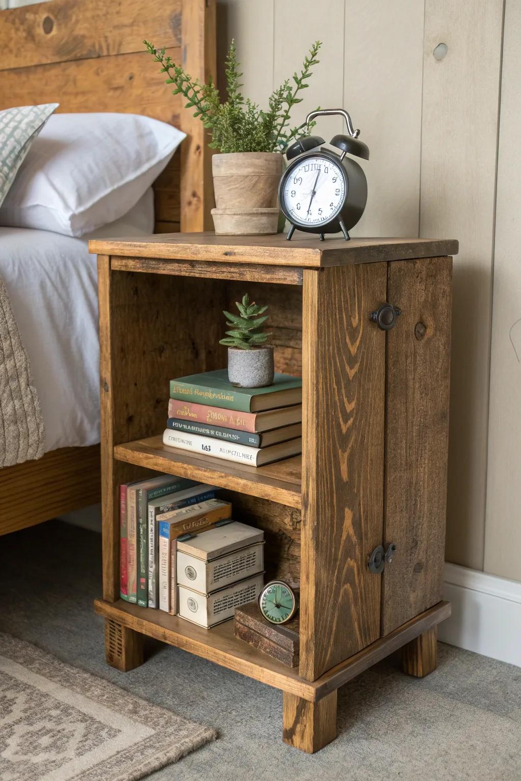 Transform your space with a handcrafted bookshelf nightstand – where style meets function.