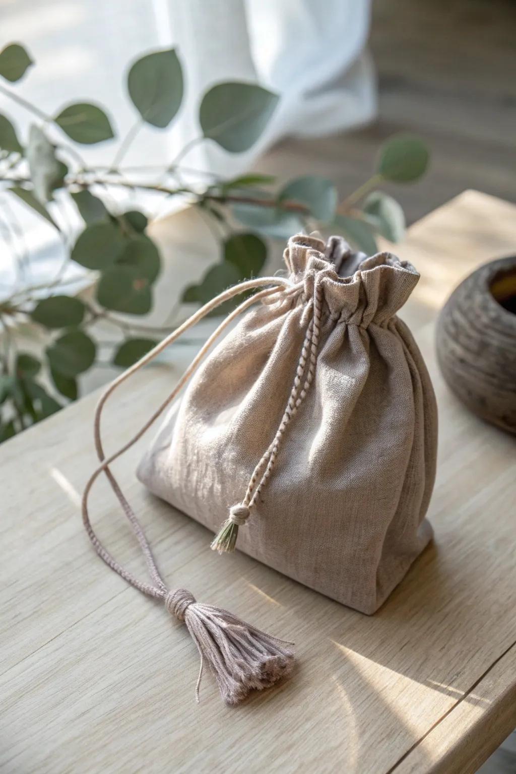 Elevate your bath bomb presentation with elegant linen bags—simple, luxurious, and beautifully crafted.