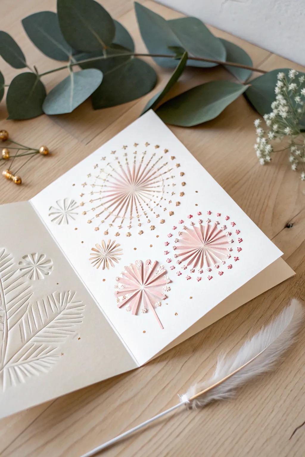 Celebrate the New Year with a touch of elegance and surprise - a pop-up fireworks card that captures the essence of minimalist beauty.