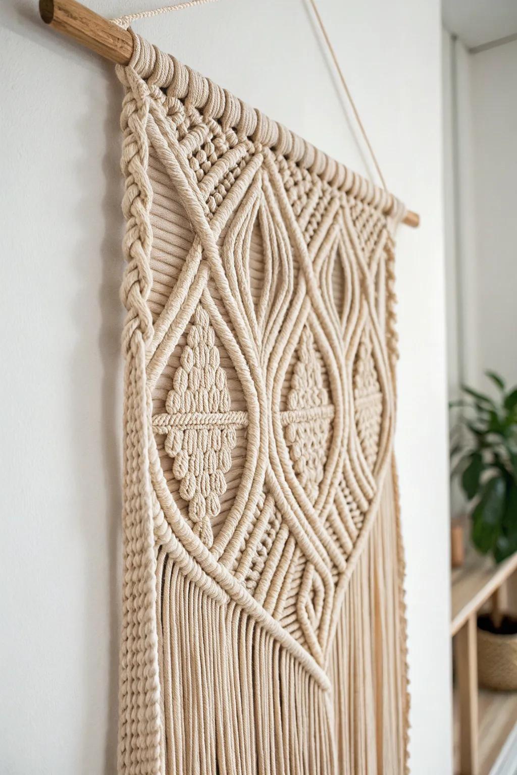 Transform your space with the simplicity and elegance of rope wall art, where minimalism meets natural beauty.