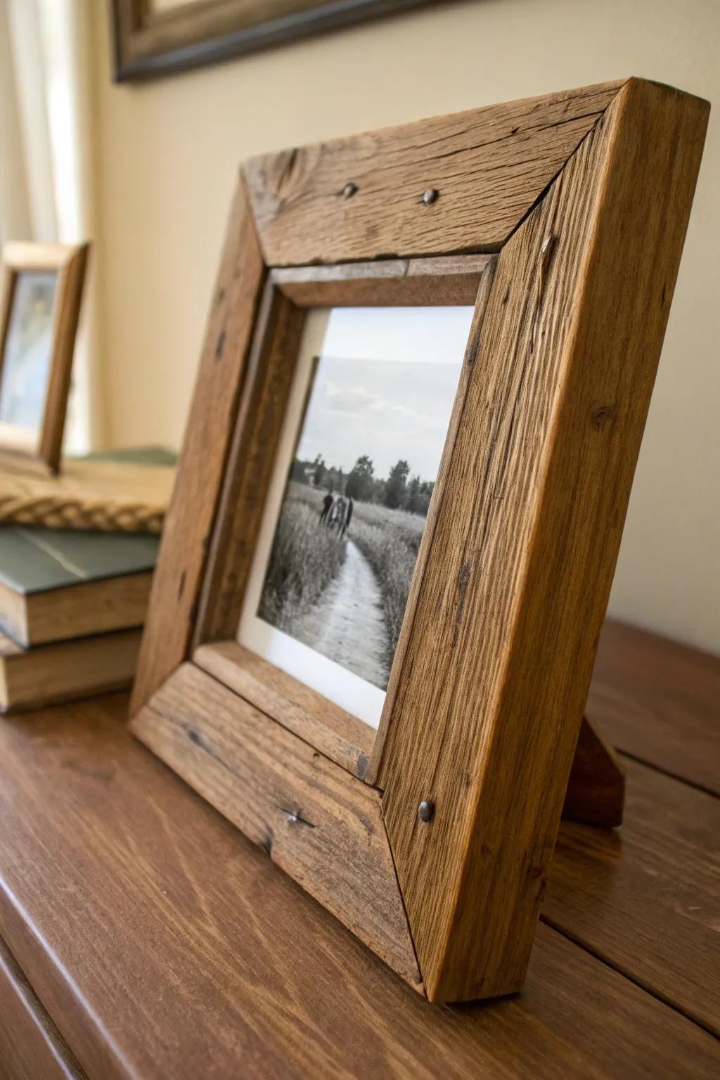 Elevate your gallery wall with handcrafted rustic charm.