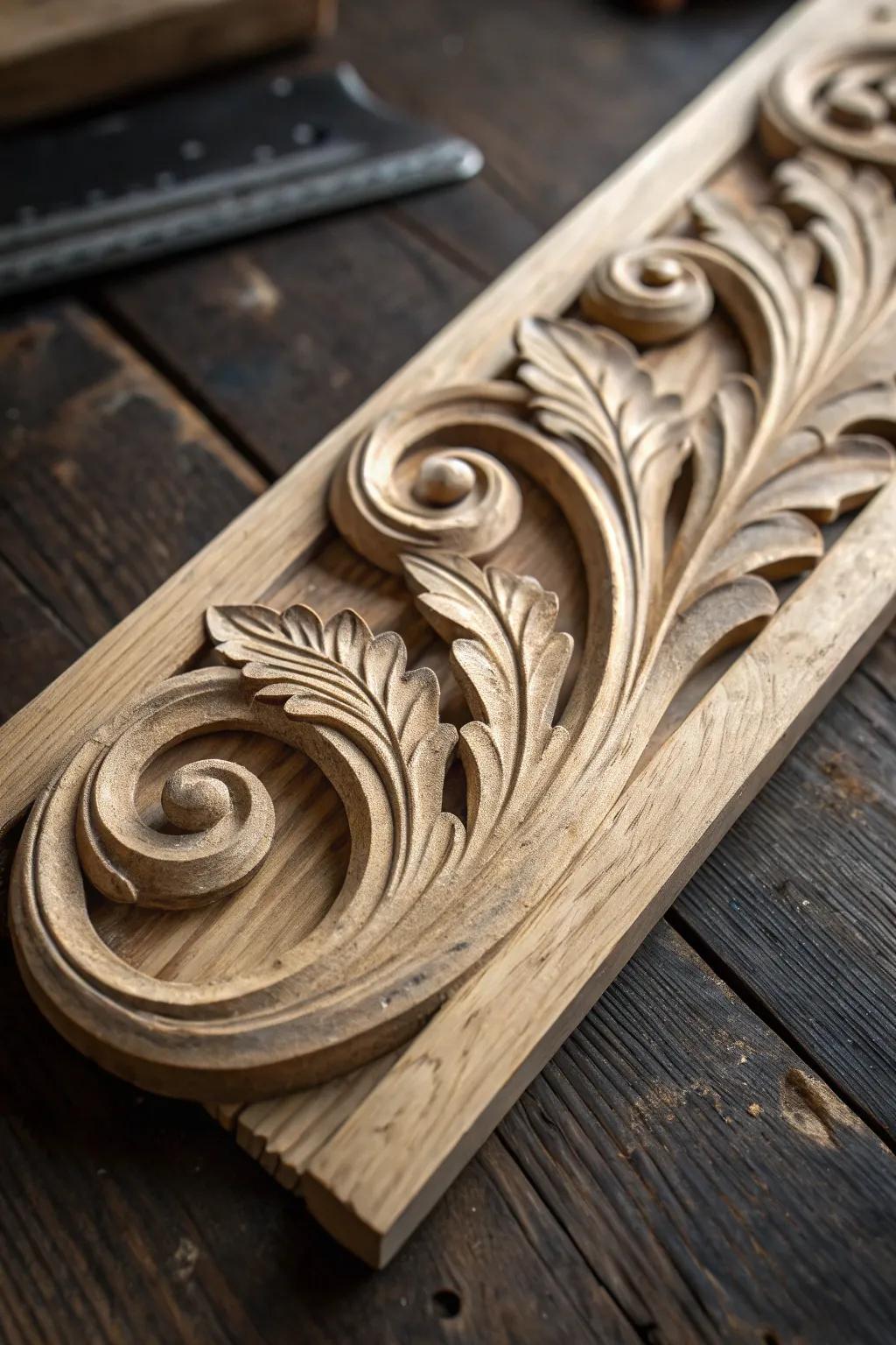 Elevate your decor with the timeless elegance of hand-carved scroll patterns.