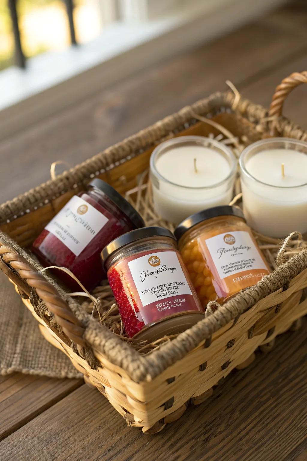 Wrap your gifts with love and creativity: homemade goodies in a beautiful basket.