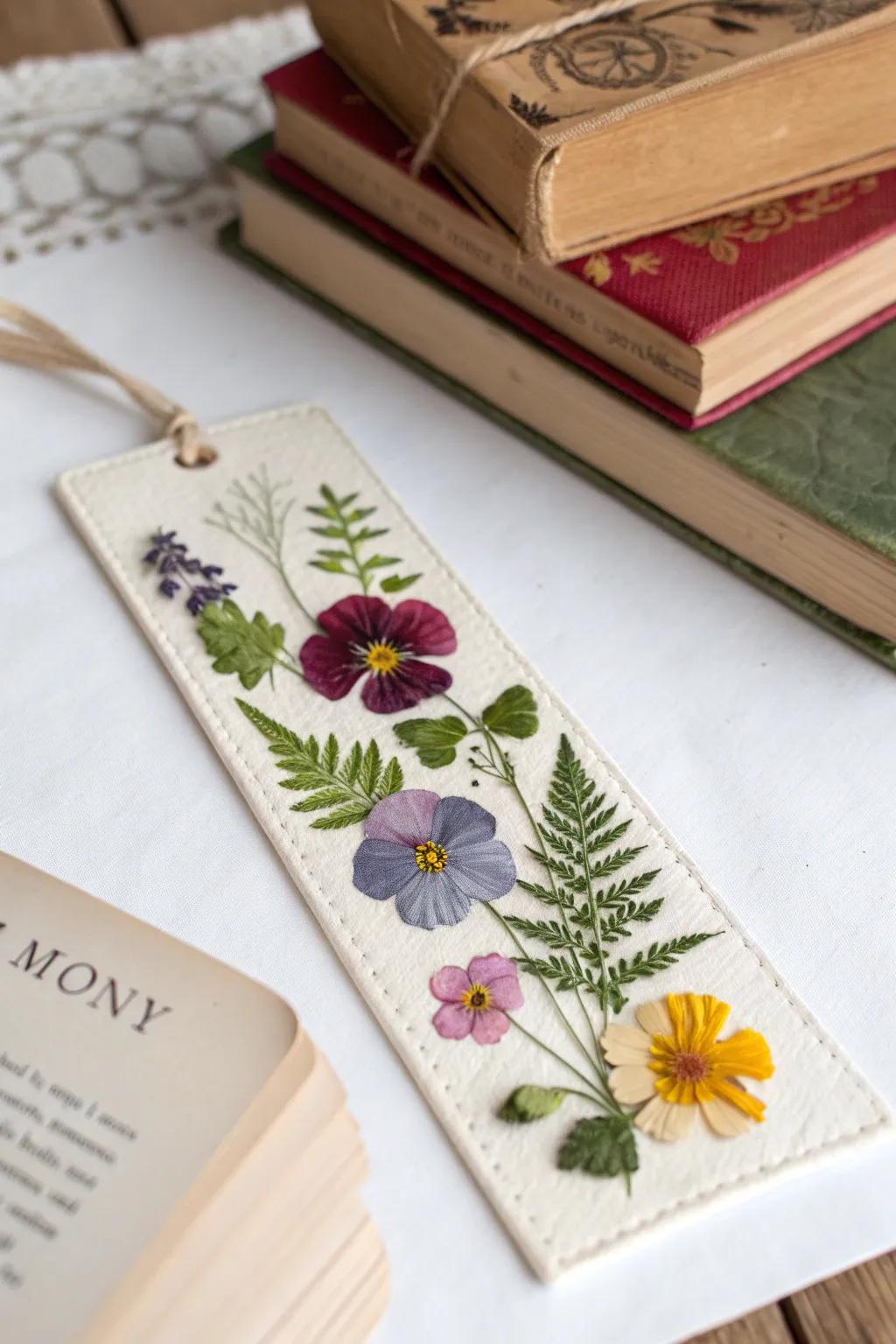 Delicate beauty meets practicality with these pressed flower bookmarks, perfect for the book-loving mom. #MothersDayCraft #HandmadeWithLove