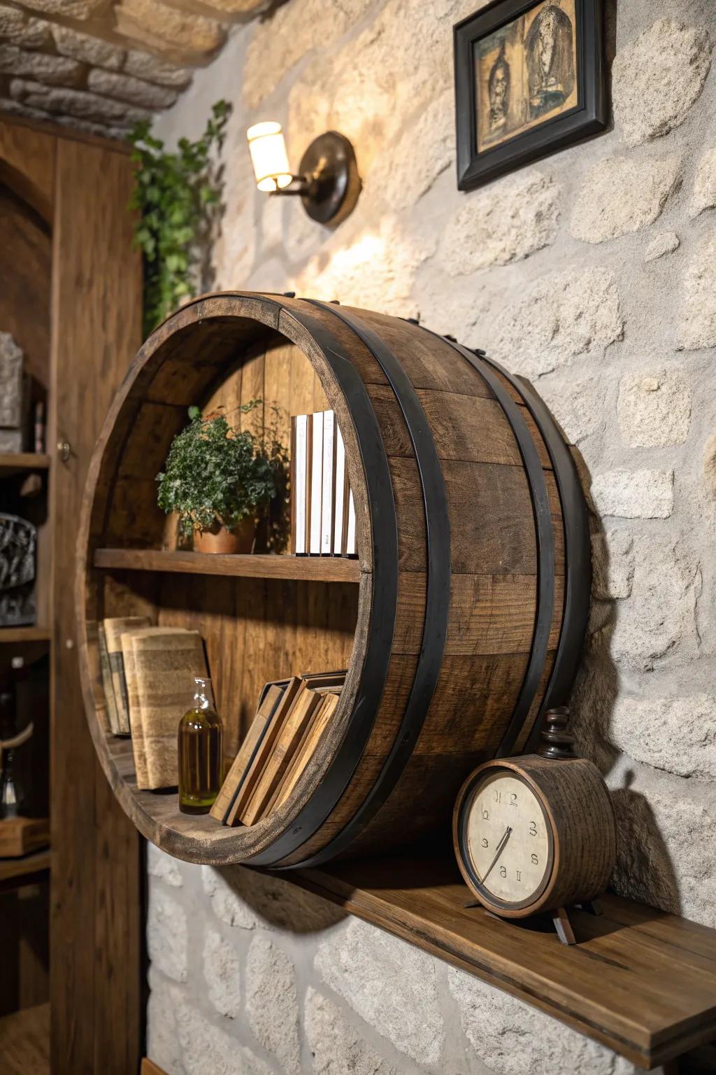 Elevate your space with rustic charm—discover the art of barrel wall decor.
