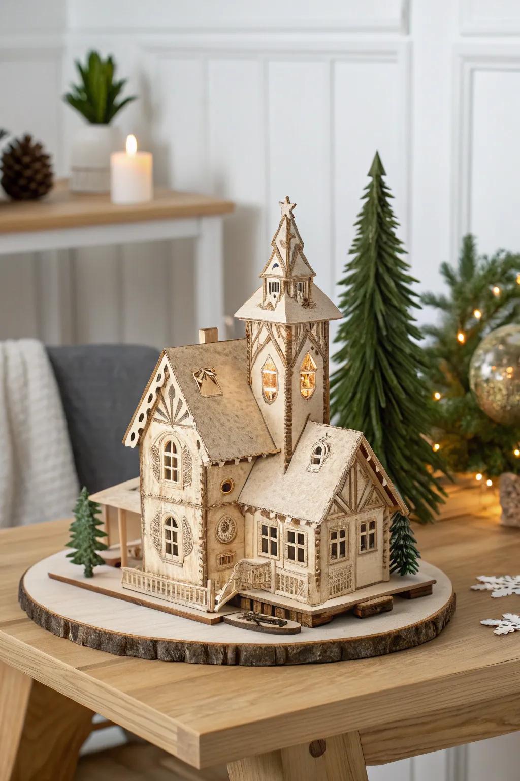 Embrace holiday magic with a handcrafted 3D puzzle that brings the festive spirit to life in minimalist style.