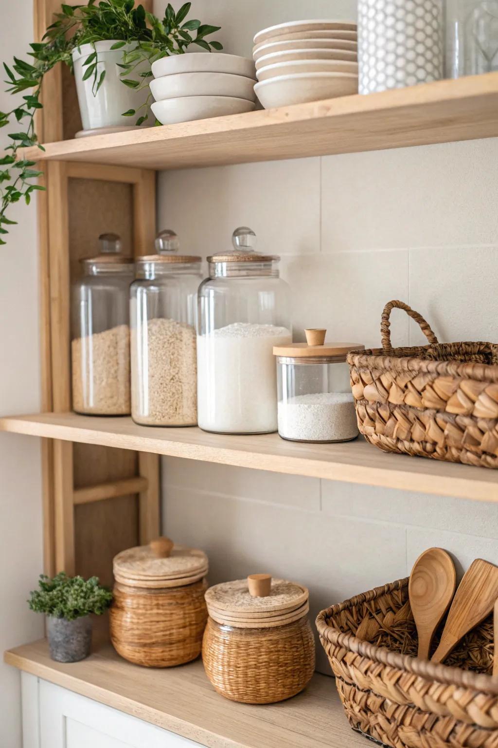 Elevate your pantry game with a themed baking shelf that blends minimalism and boho charm. Simple, beautiful, and oh-so-functional!