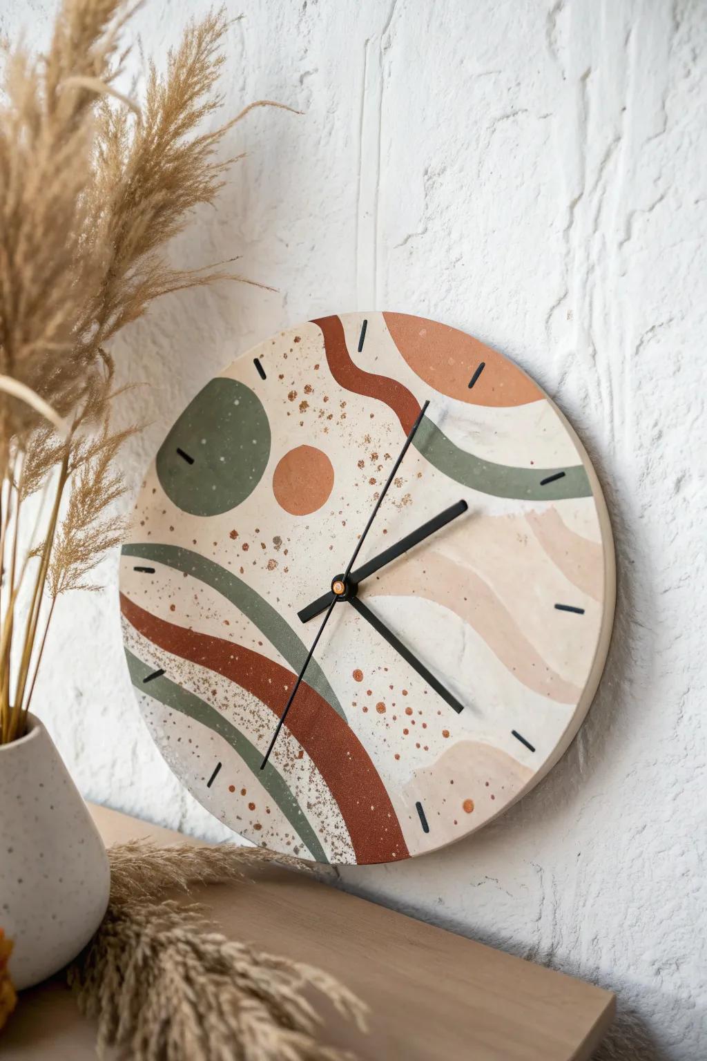Time meets art: A stunning fusion of minimalist design and abstract expression.