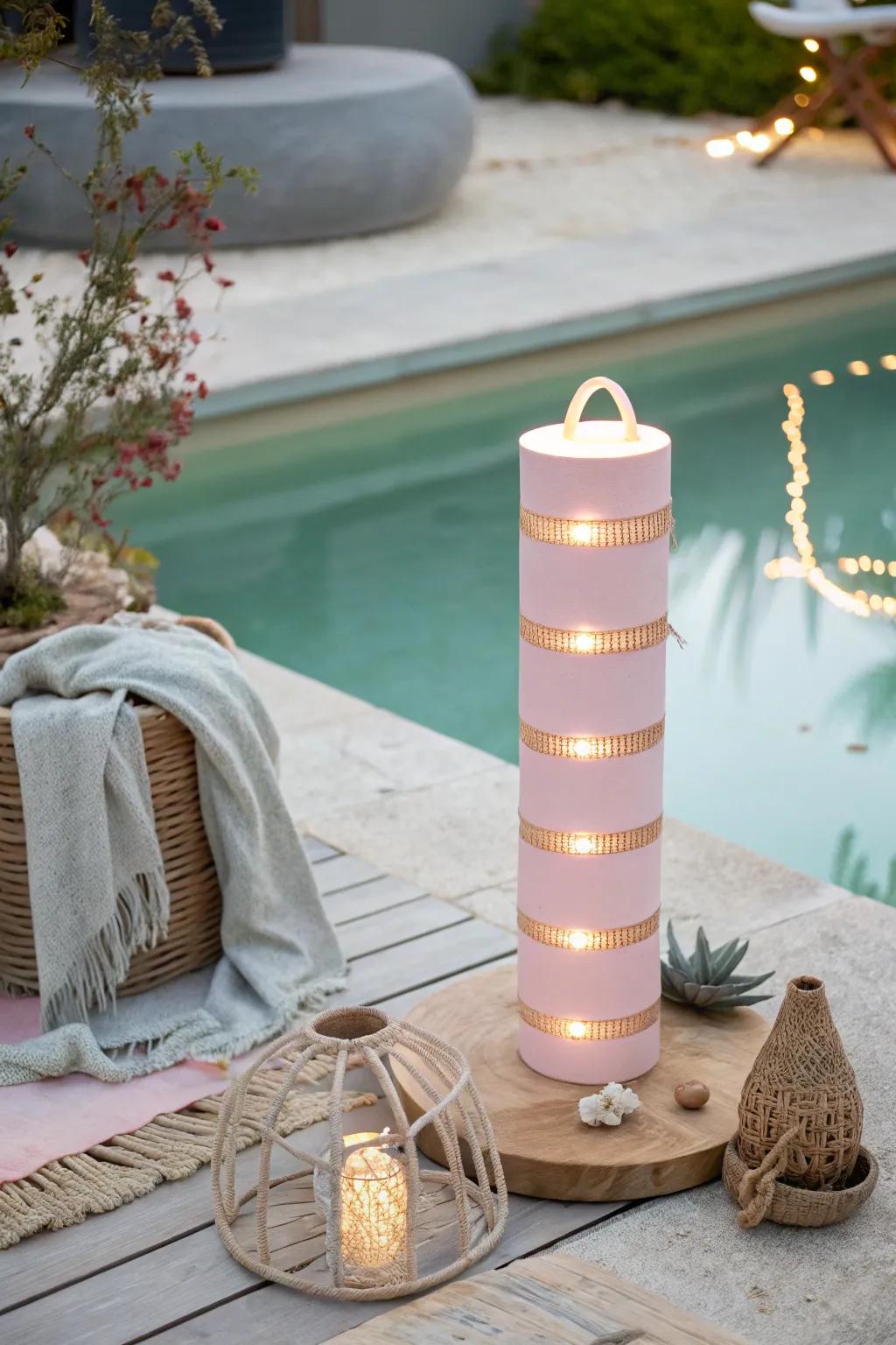 Illuminate your pool party with a touch of minimalist magic! 🌿✨ #DIYDecor #PoolPartyVibes