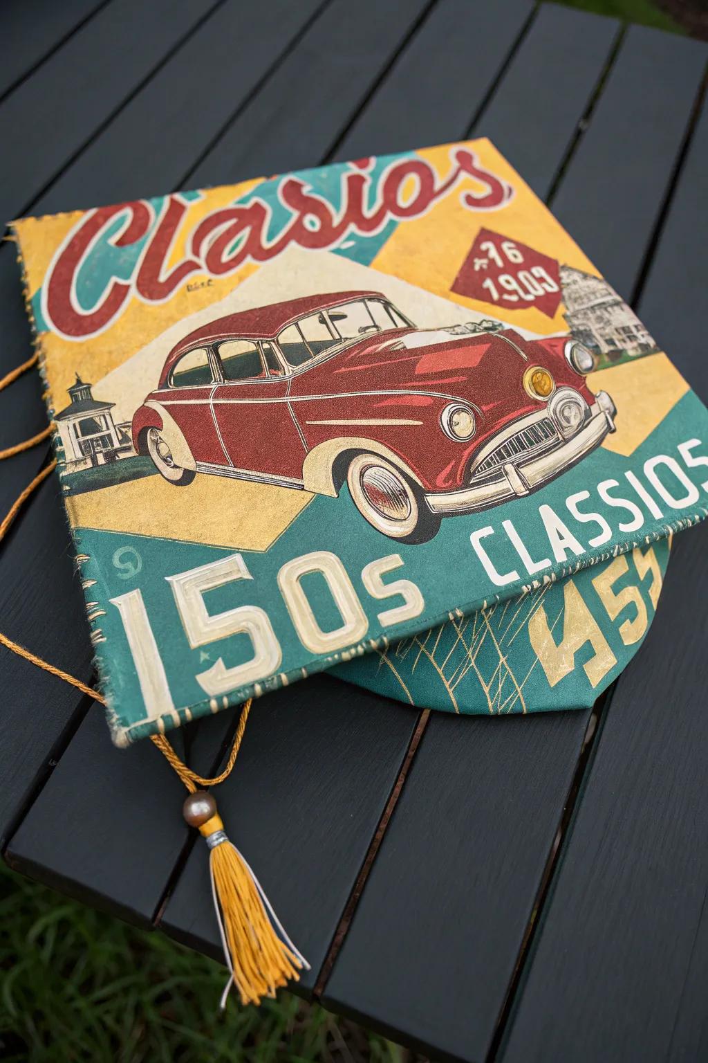 Celebrate graduation with a touch of vintage automotive flair.