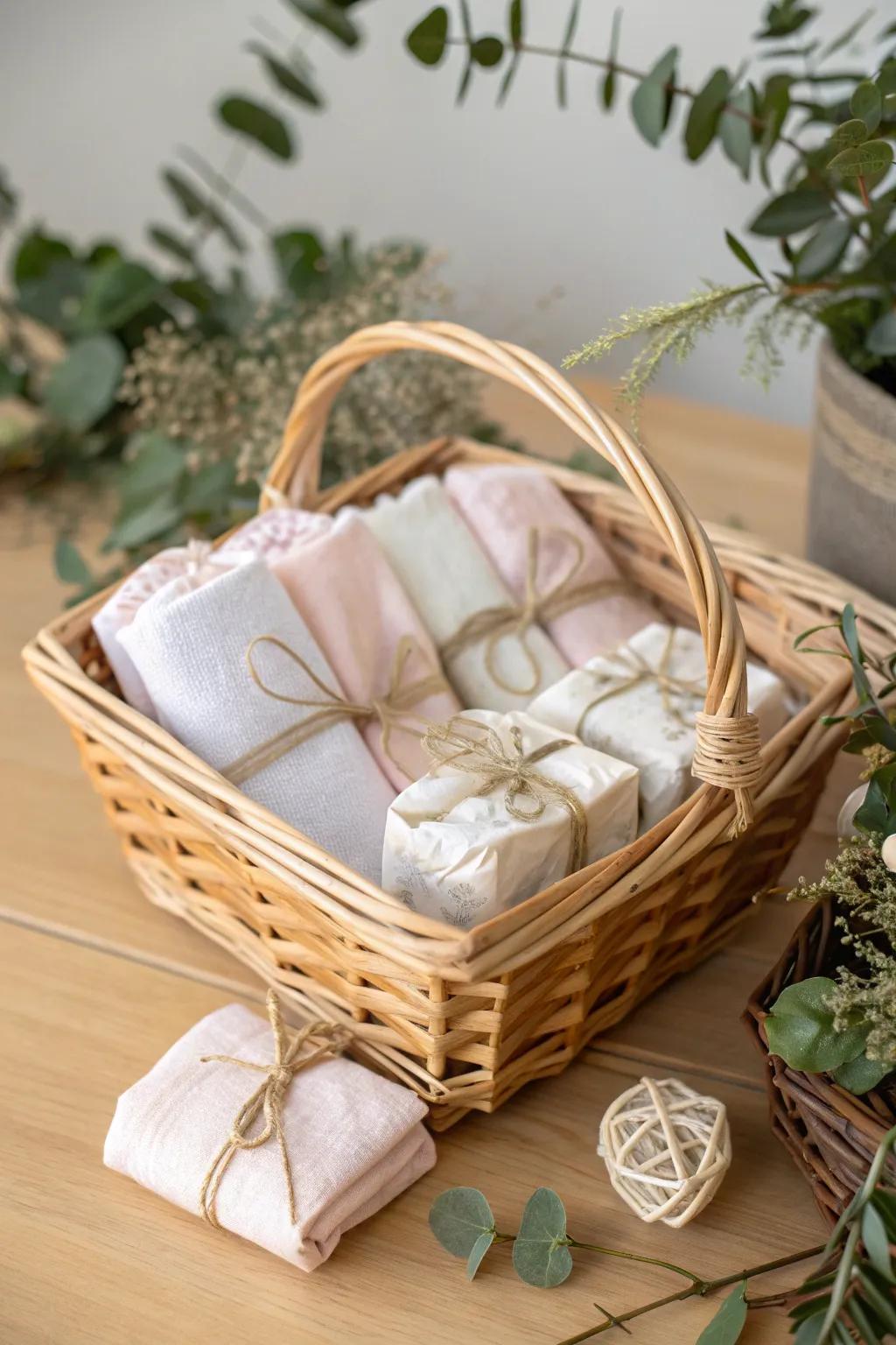 Unwrap the joy of surprise with elegantly wrapped treasures, embracing the art of simplicity and natural beauty.