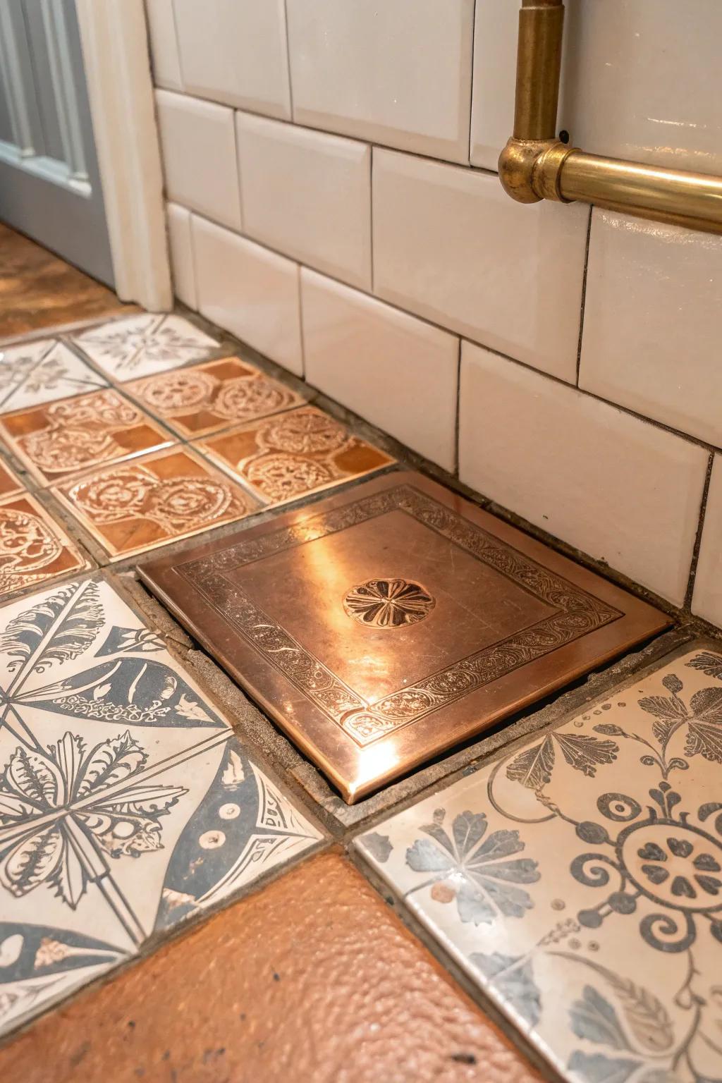 Transform your space with a stunning copper tile accent—where craftsmanship meets modern elegance.