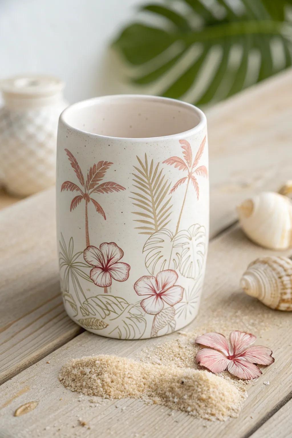 Sip in style with a touch of tropical paradise. 🌺🌴 #MinimalistBoho #IslandGetaway