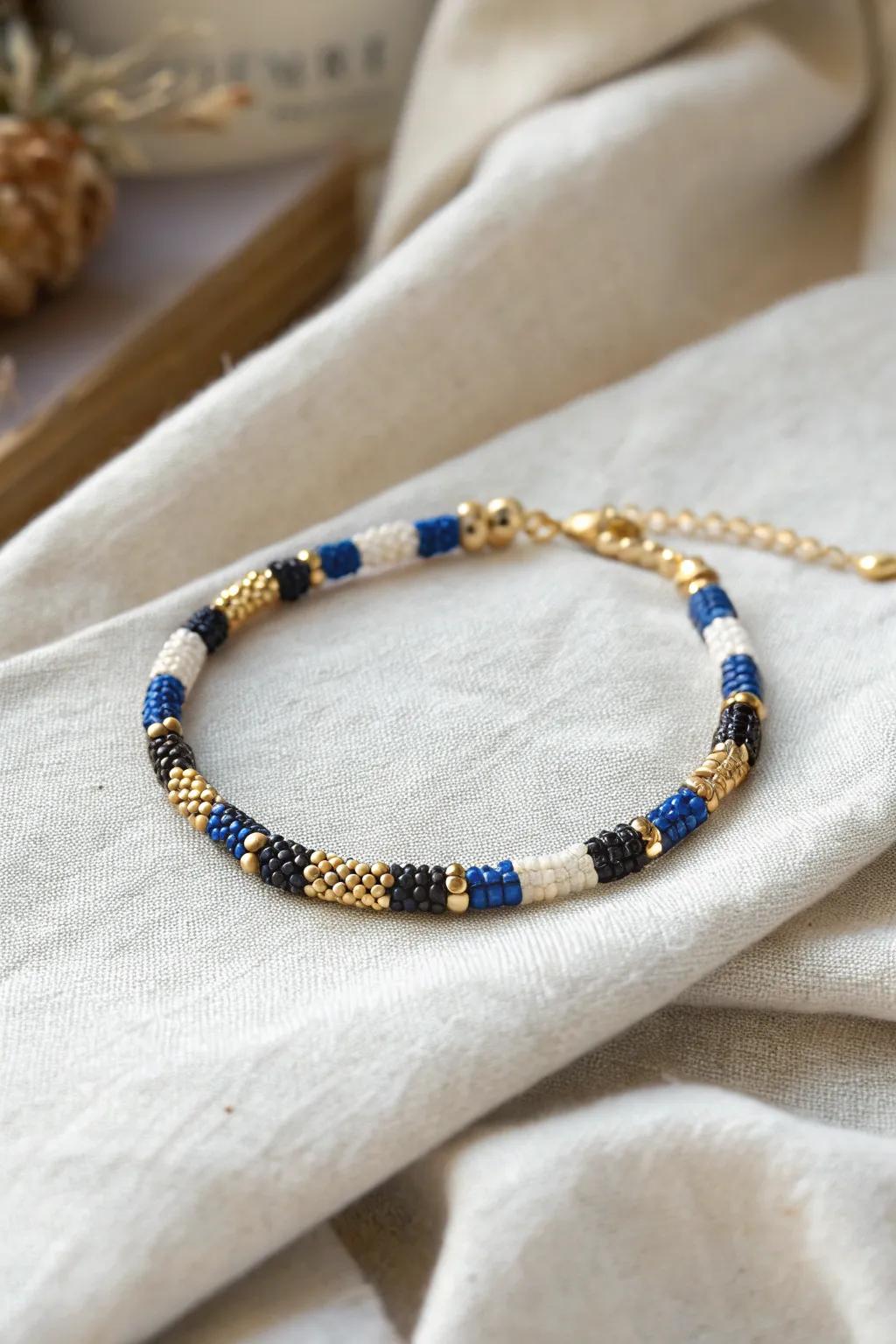 Elevate your style with this Business-Casual Cobalt Bracelet, perfect for making a subtle statement of elegance and sophistication.