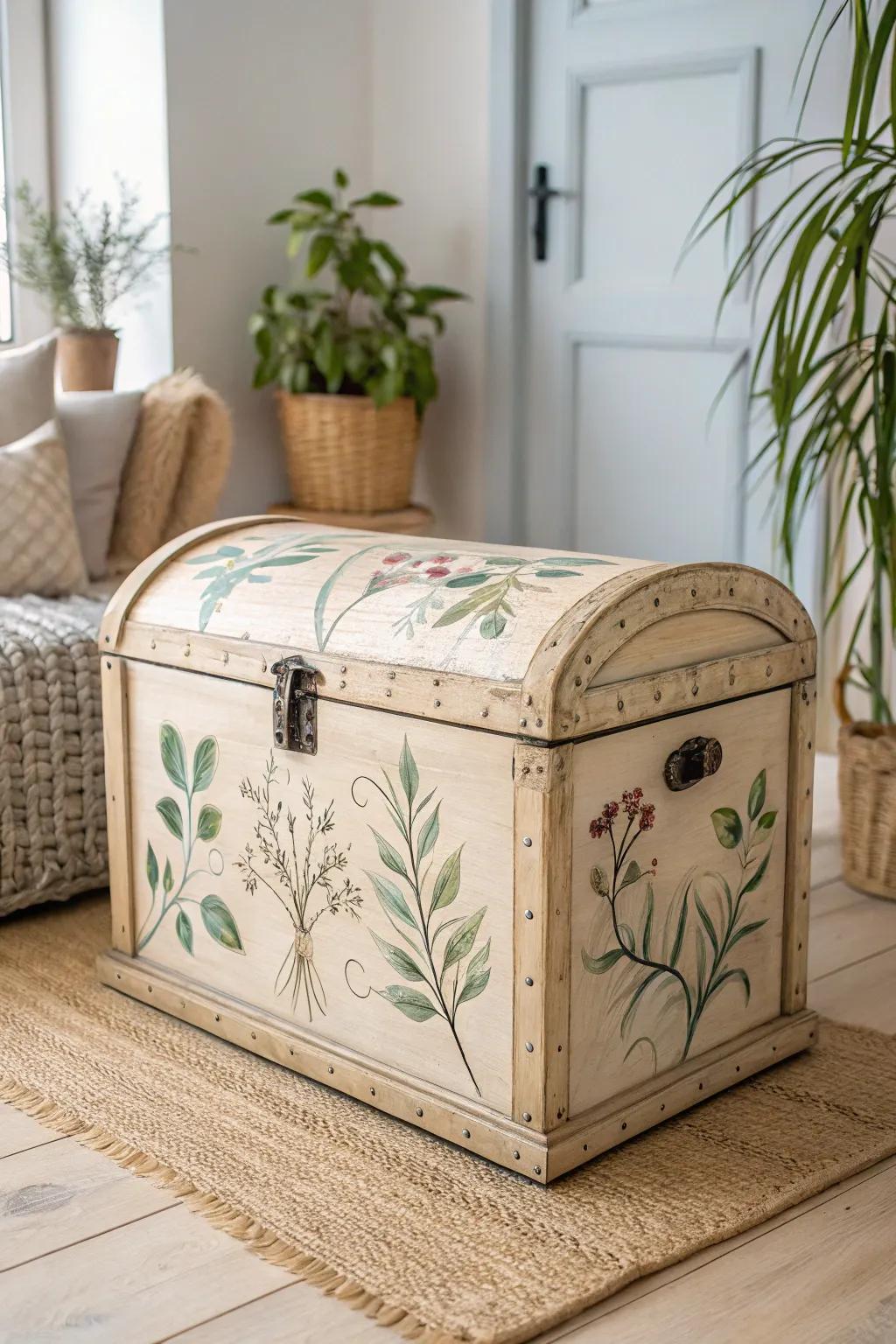 Bring nature indoors with a stunning botanical treasure chest that combines minimalist elegance with Boho charm.