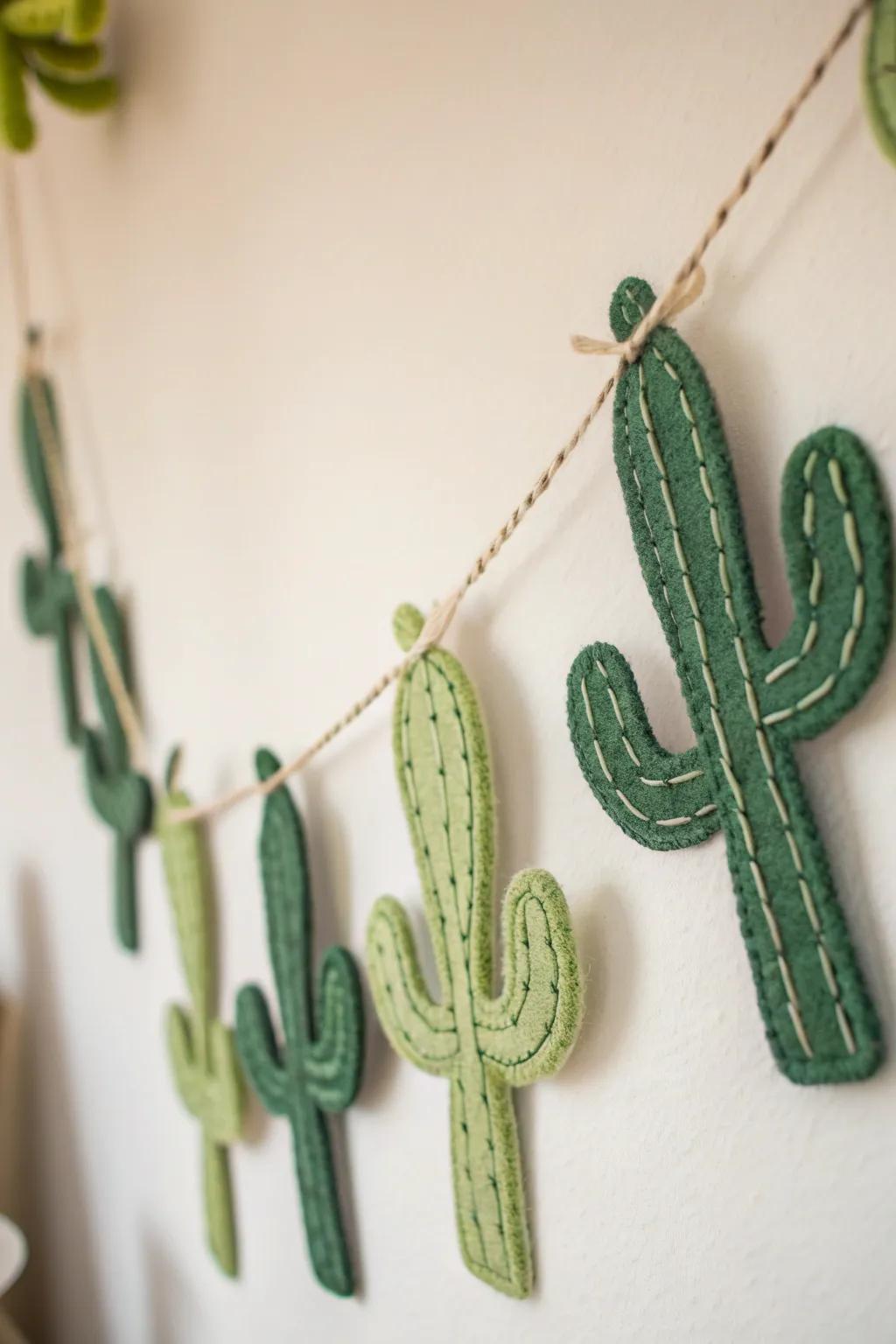 Add a whimsical touch to your decor with this charming cactus felt garland—simple, playful, and beautifully handcrafted.