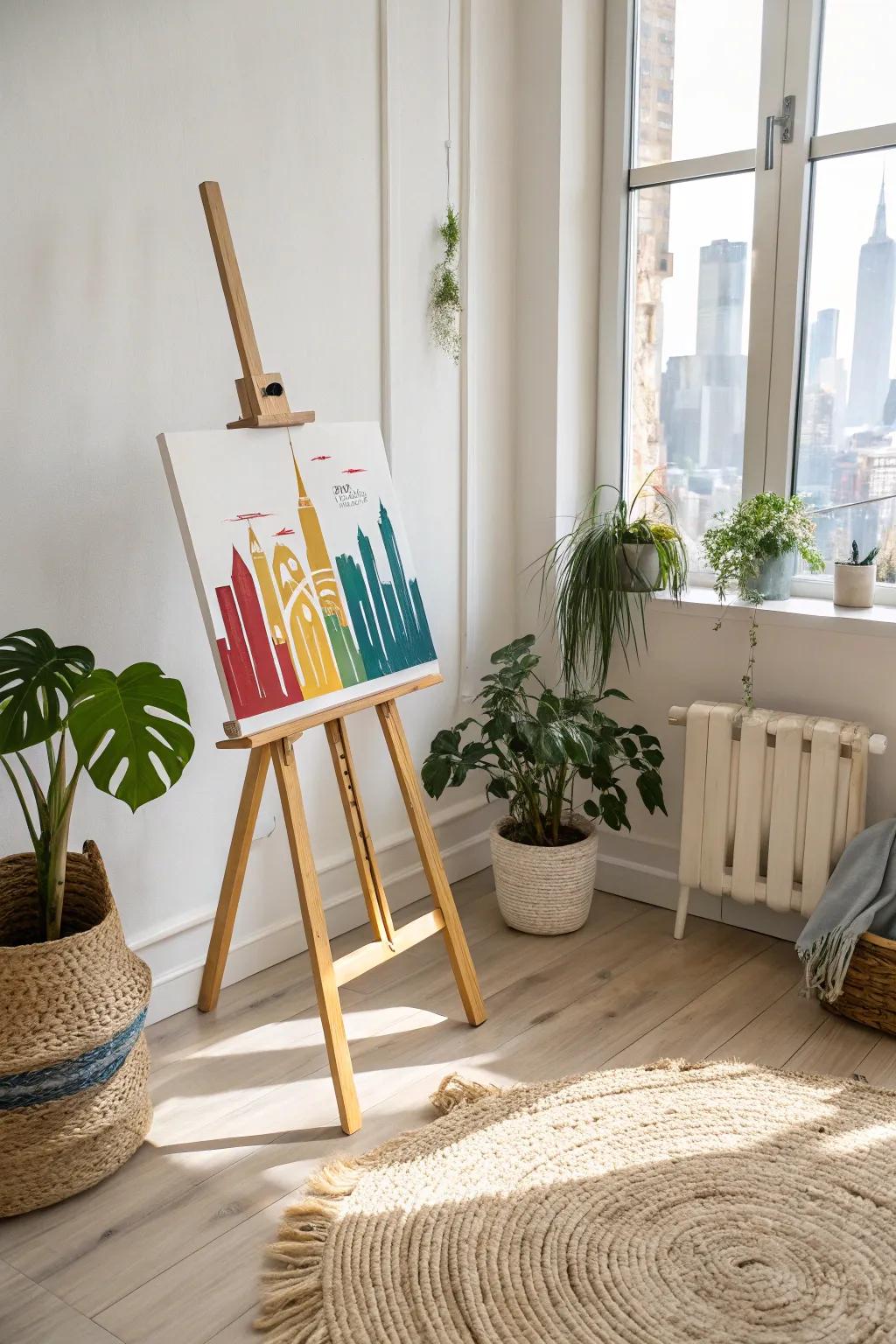 Bring the vibrant energy of urban life into your home with a colorful cityscape masterpiece!