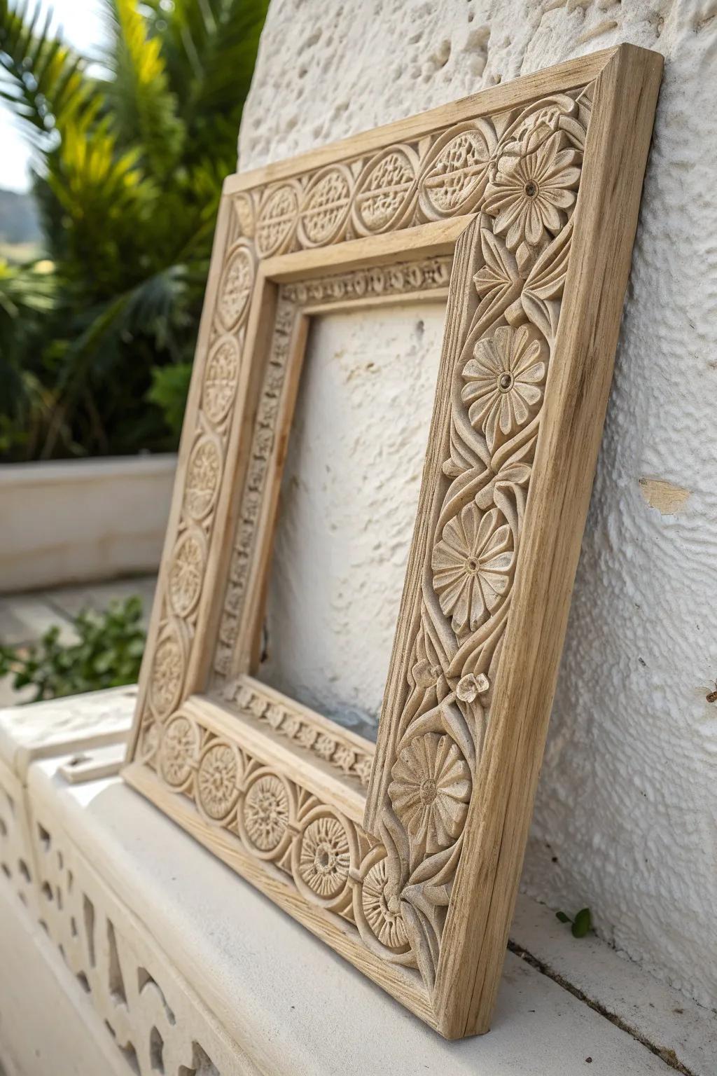 Transform your space with handcrafted elegance—discover the art of carved wooden frames.
