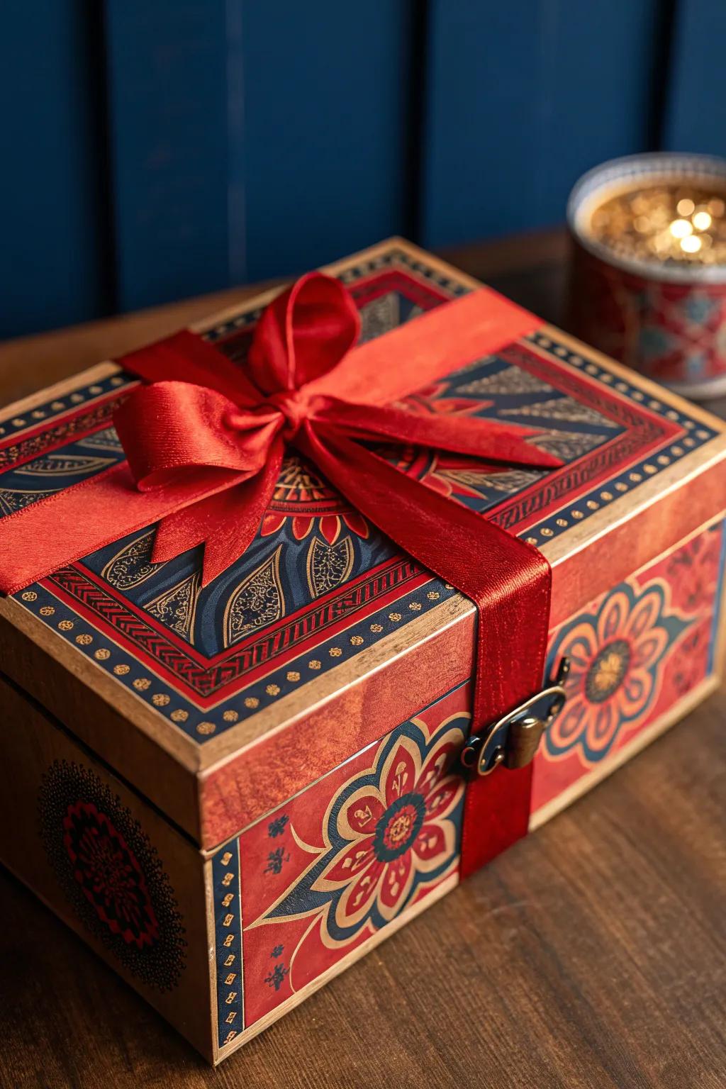 A stunning transformation: a cigar box turned into an exquisite gift box!
