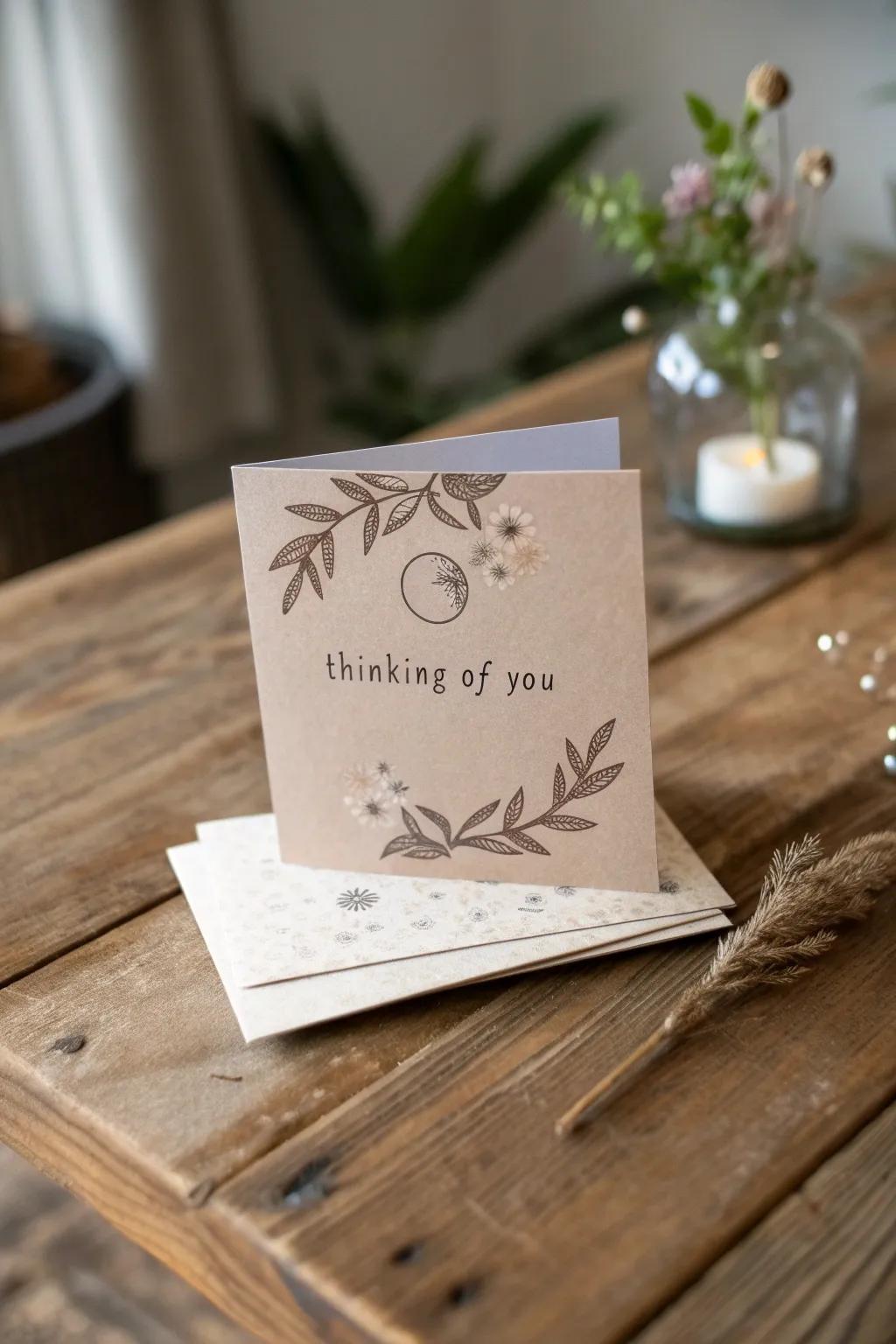 Discover the charm of interactive pull tabs in this beautifully minimalist 'Thinking of You' card. A delightful surprise awaits with every pull!