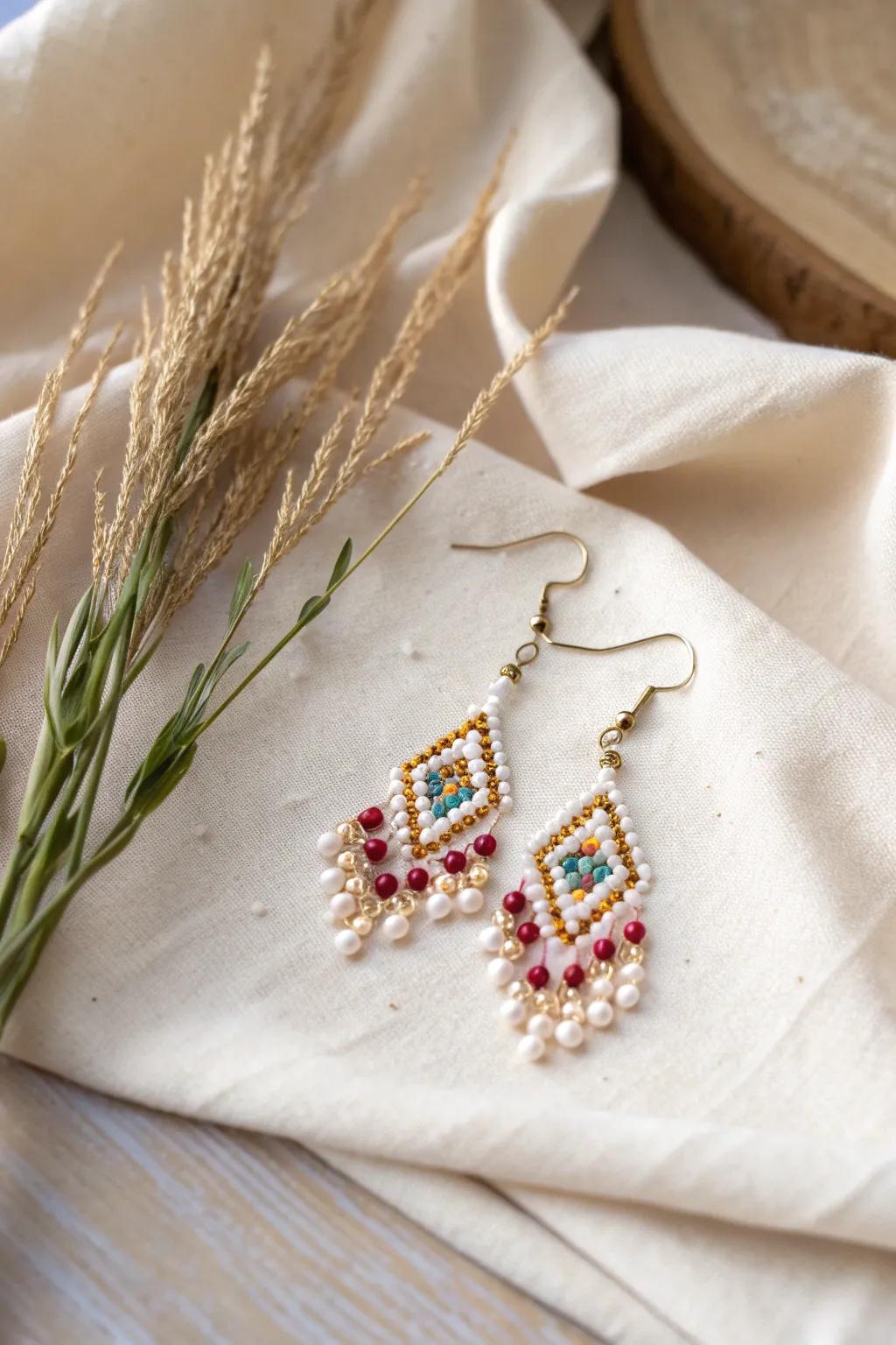 Elevate your style with these handcrafted seed bead earrings – simplicity meets artistry.