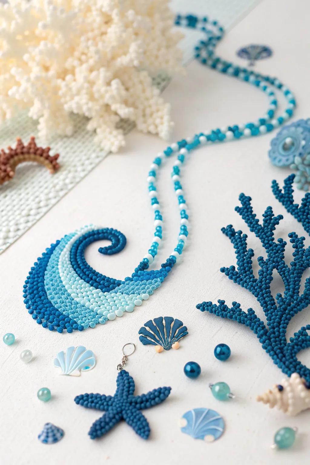 Dive into the serene beauty of the sea with this enchanting blue perler bead creation. 🌊✨ #UnderwaterArt #ScandiBohoStyle
