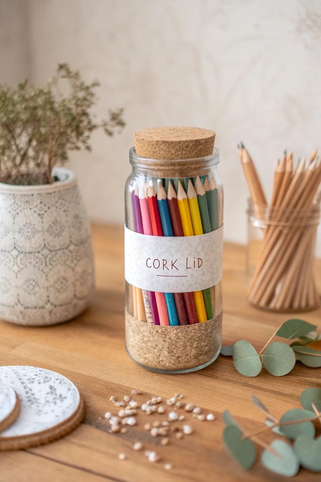 Elevate your creative space with custom art labels that add a personal touch and bring order to your coloring station.