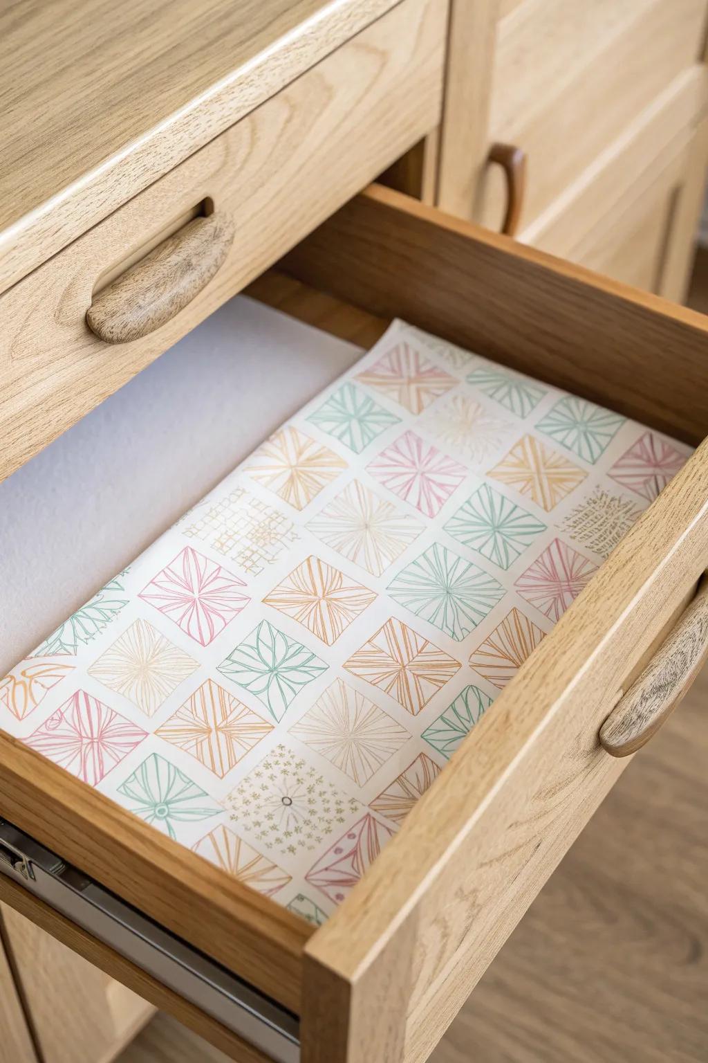 Add a touch of surprise and elegance with unique paper drawer liners.