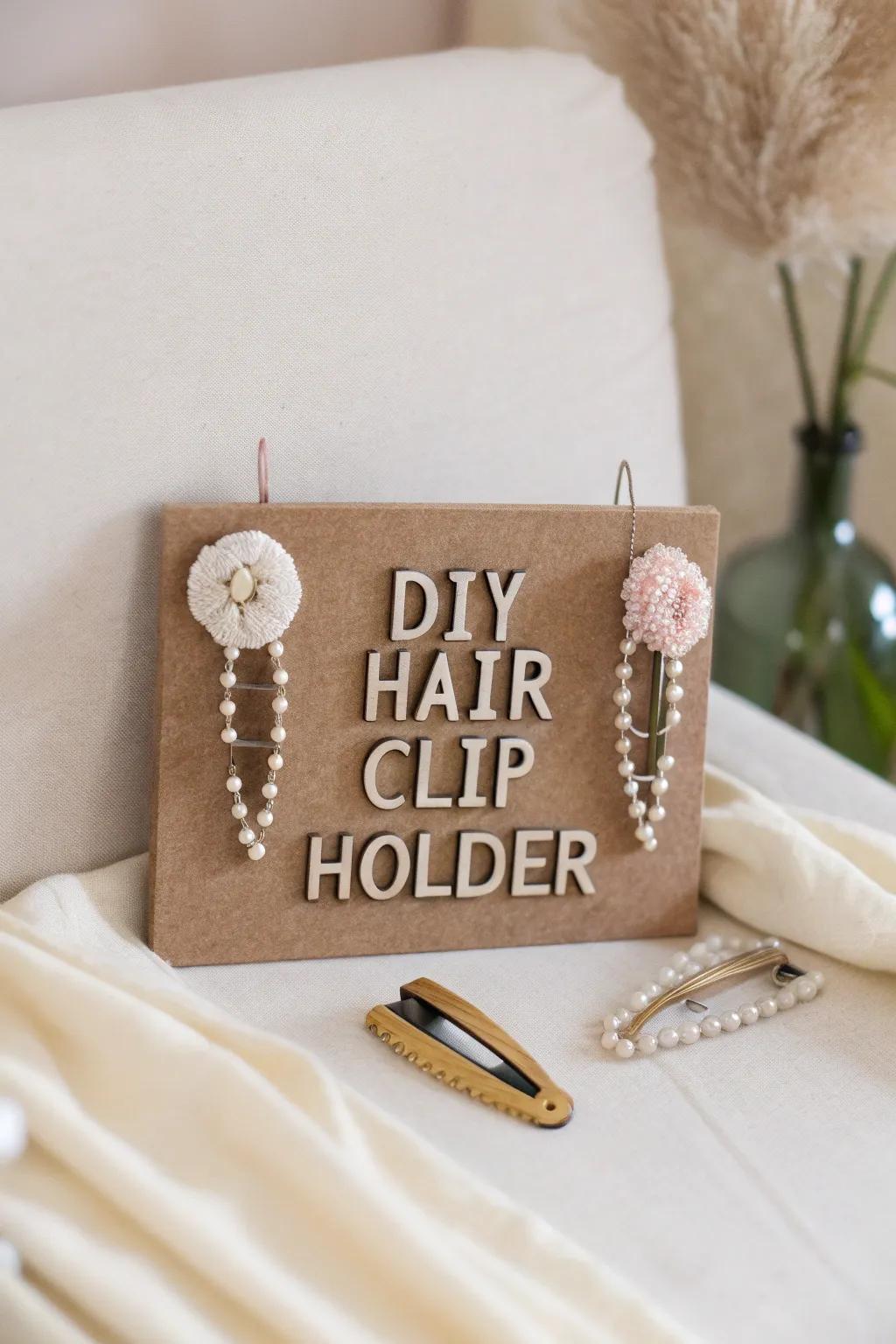 Craft your own personalized hair clip holder: a chic blend of simplicity and style!