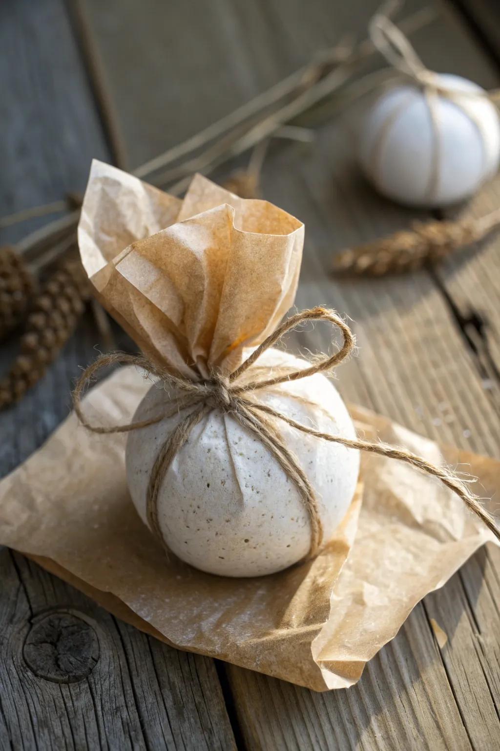 Embrace nostalgia with a vintage-inspired bath bomb wrap, perfect for a touch of timeless elegance in your self-care routine.