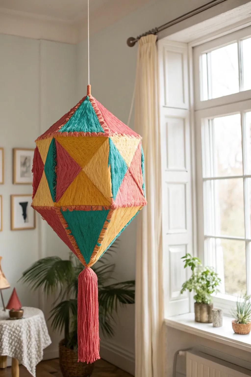 Transform your space with a bold geometric piñata that blends artistry and modern design.