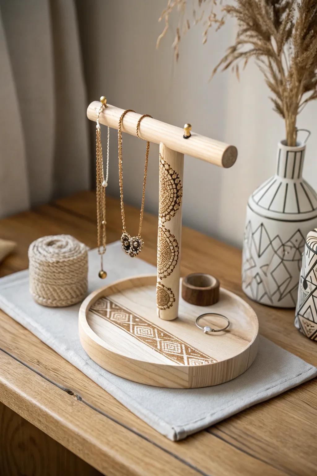Elevate your accessory organization with this chic, handcrafted jewelry holder — a perfect blend of Scandinavian minimalism and Boho charm.