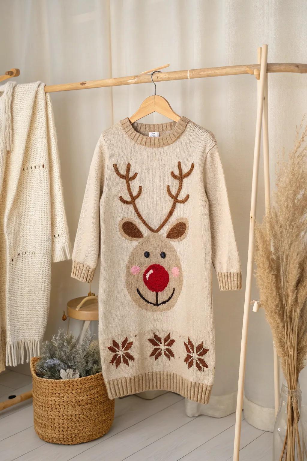 Embrace the festive spirit with this charming Reindeer Games Dress, perfect for a playful holiday look!