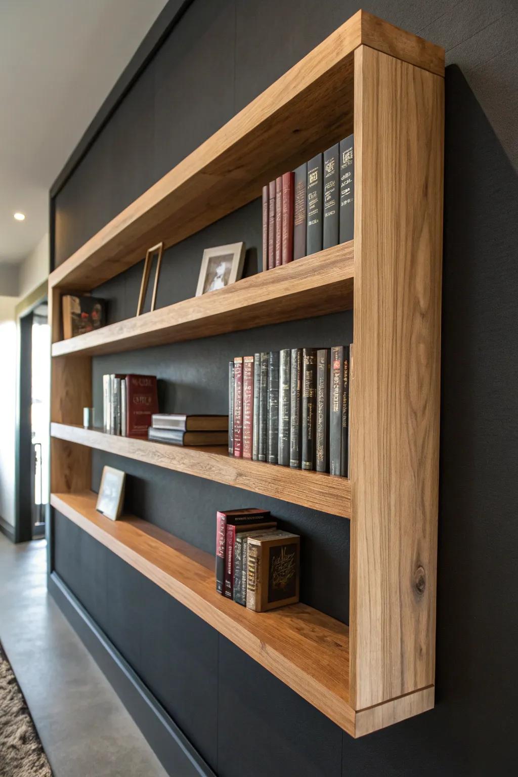 Elevate your space with a handcrafted floating bookshelf—where simplicity meets elegance.