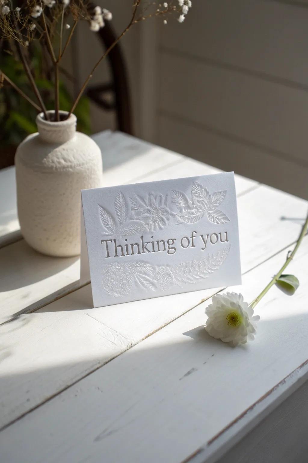 Elegant minimalism: A monochrome card that speaks volumes in simplicity.