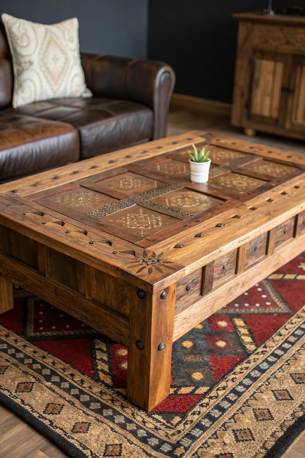 Breathe new life into old wood with this stunning reclaimed wood coffee table - a testament to craftsmanship and sustainability.