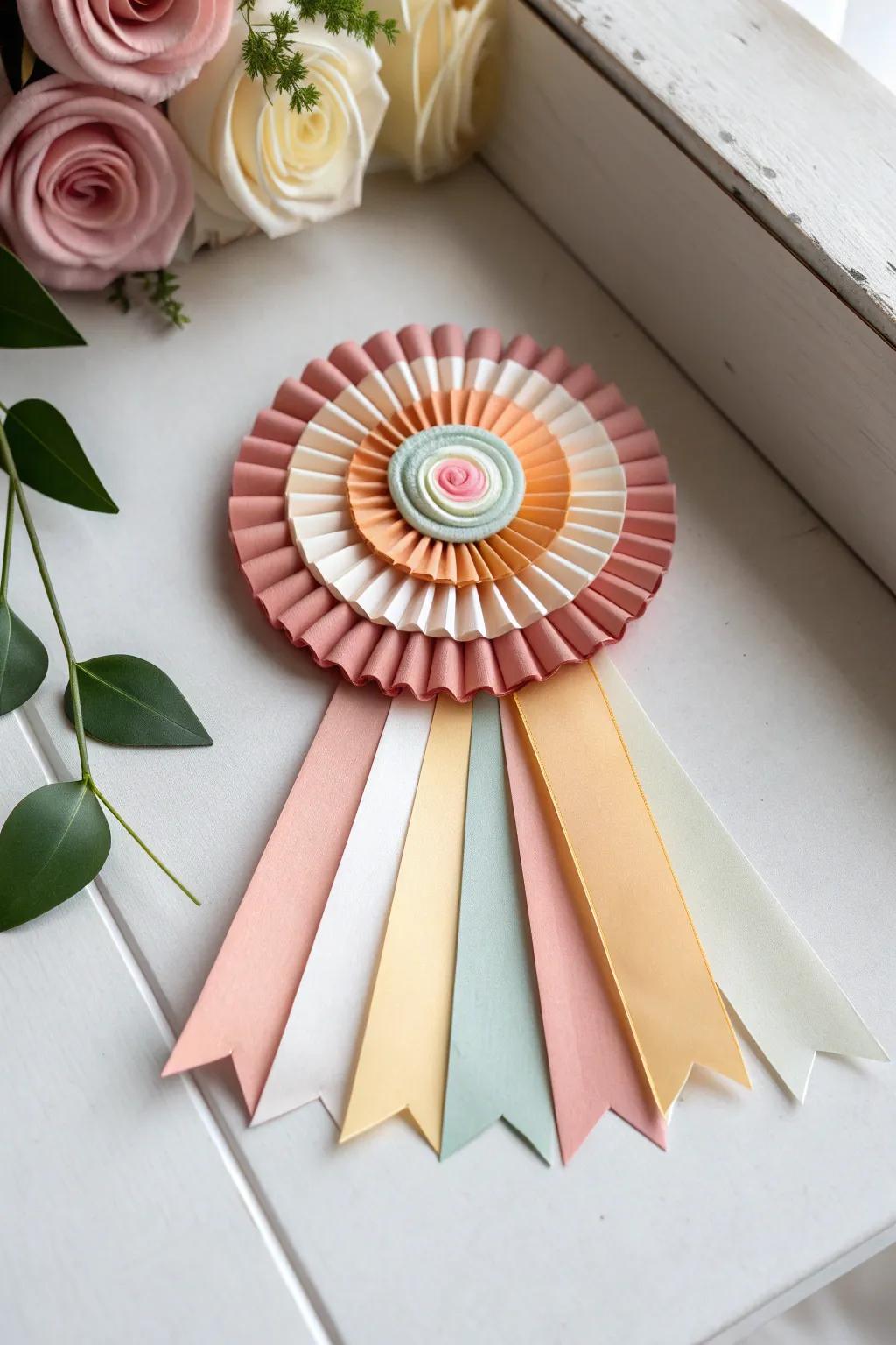 Add a touch of elegance with a beautifully crafted paper rosette.