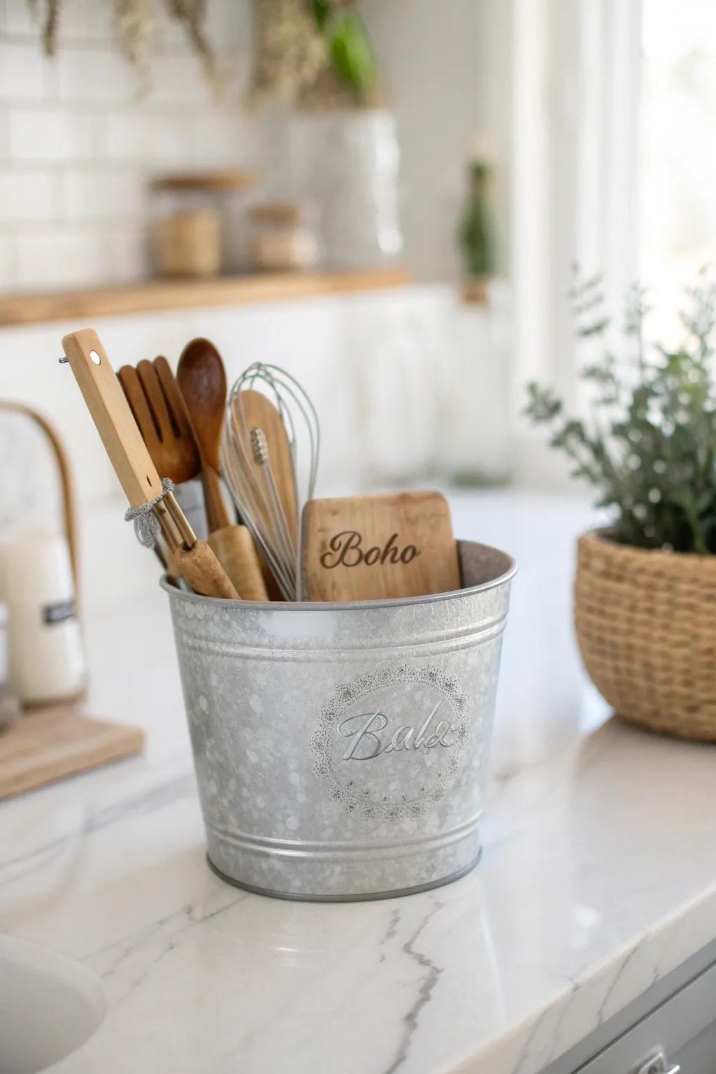 Transform your kitchen with the charm of handcrafted utensil holders.