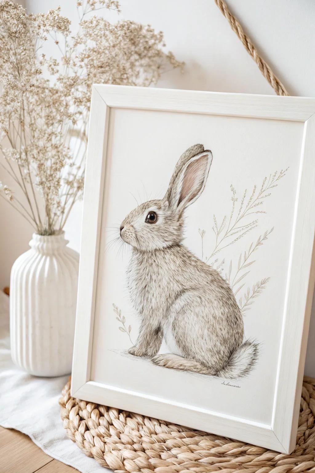 Embrace the charm of simplicity with this whimsical bunny sketch.