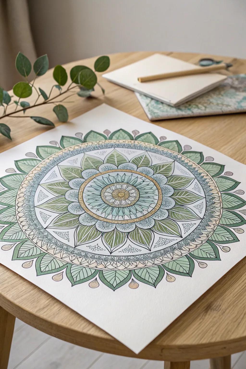 Find tranquility in creation with nature-inspired mandalas. Perfect for a serene home ambiance.