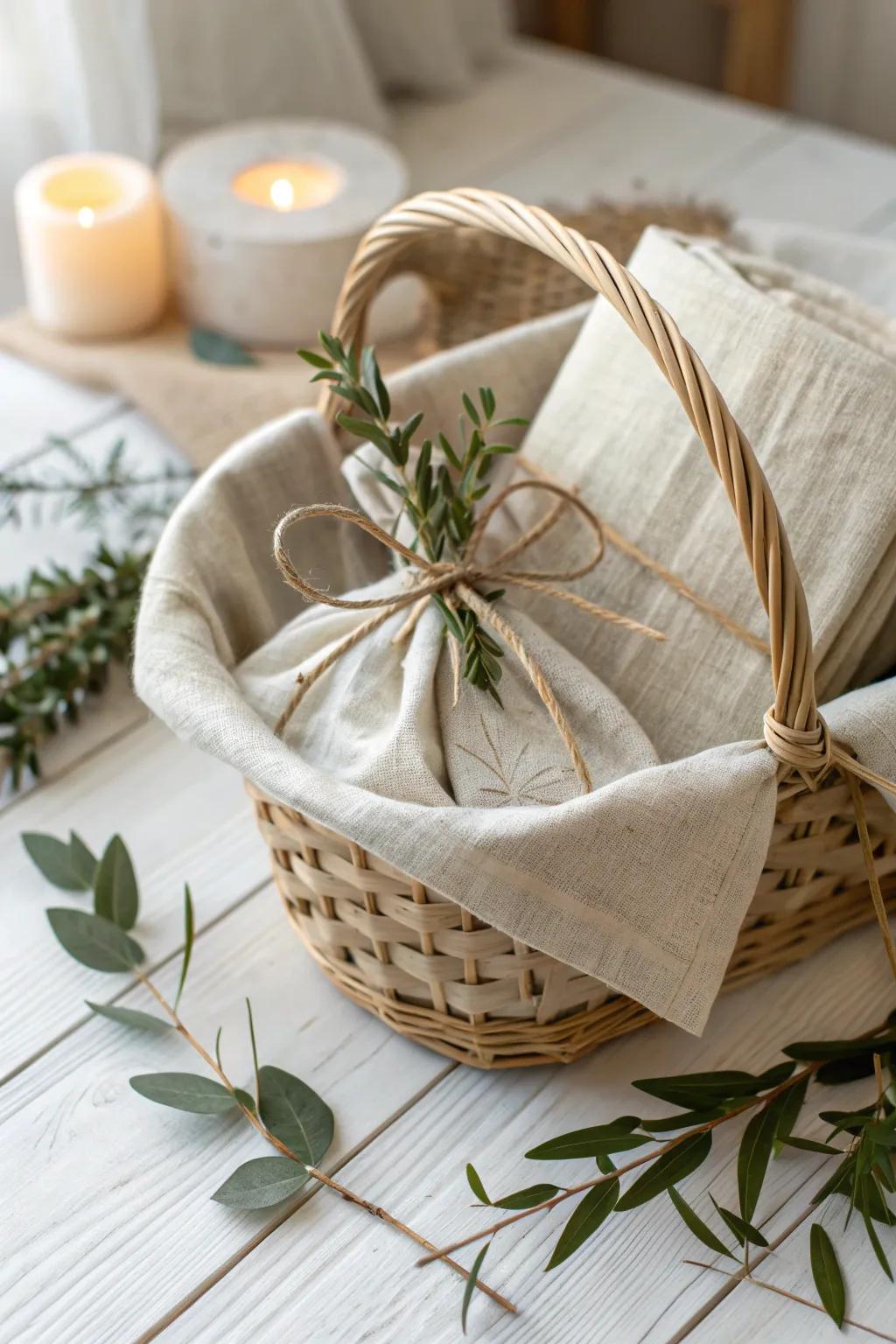 Embrace sustainable gifting with eco-friendly linen wraps—where simplicity meets elegance.