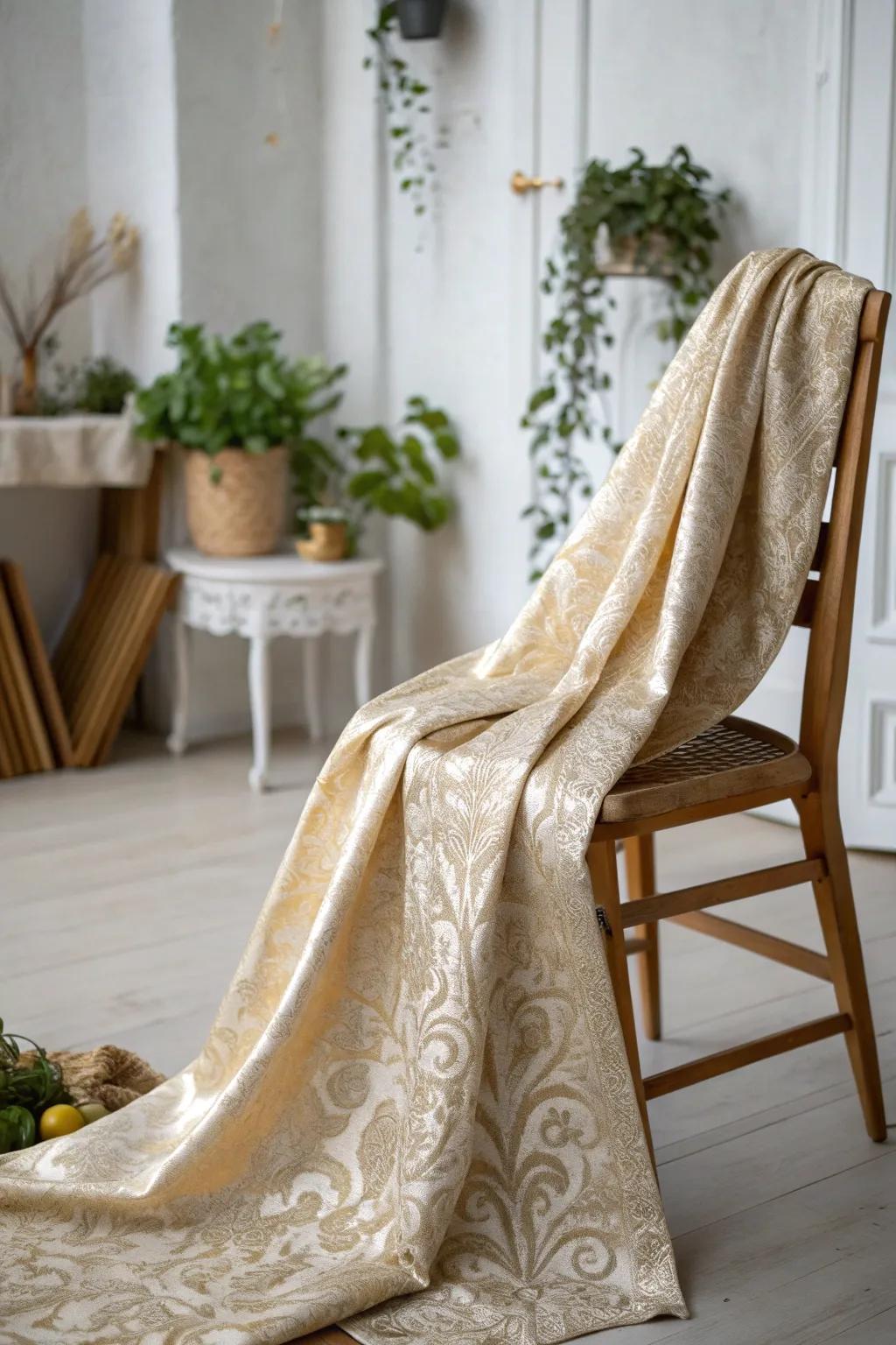 Elevate your queen costume with the opulence of brocade fabric.