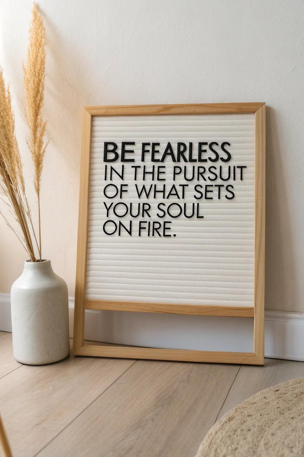 Elevate your space with bold words and minimalist charm. #InspiredLiving