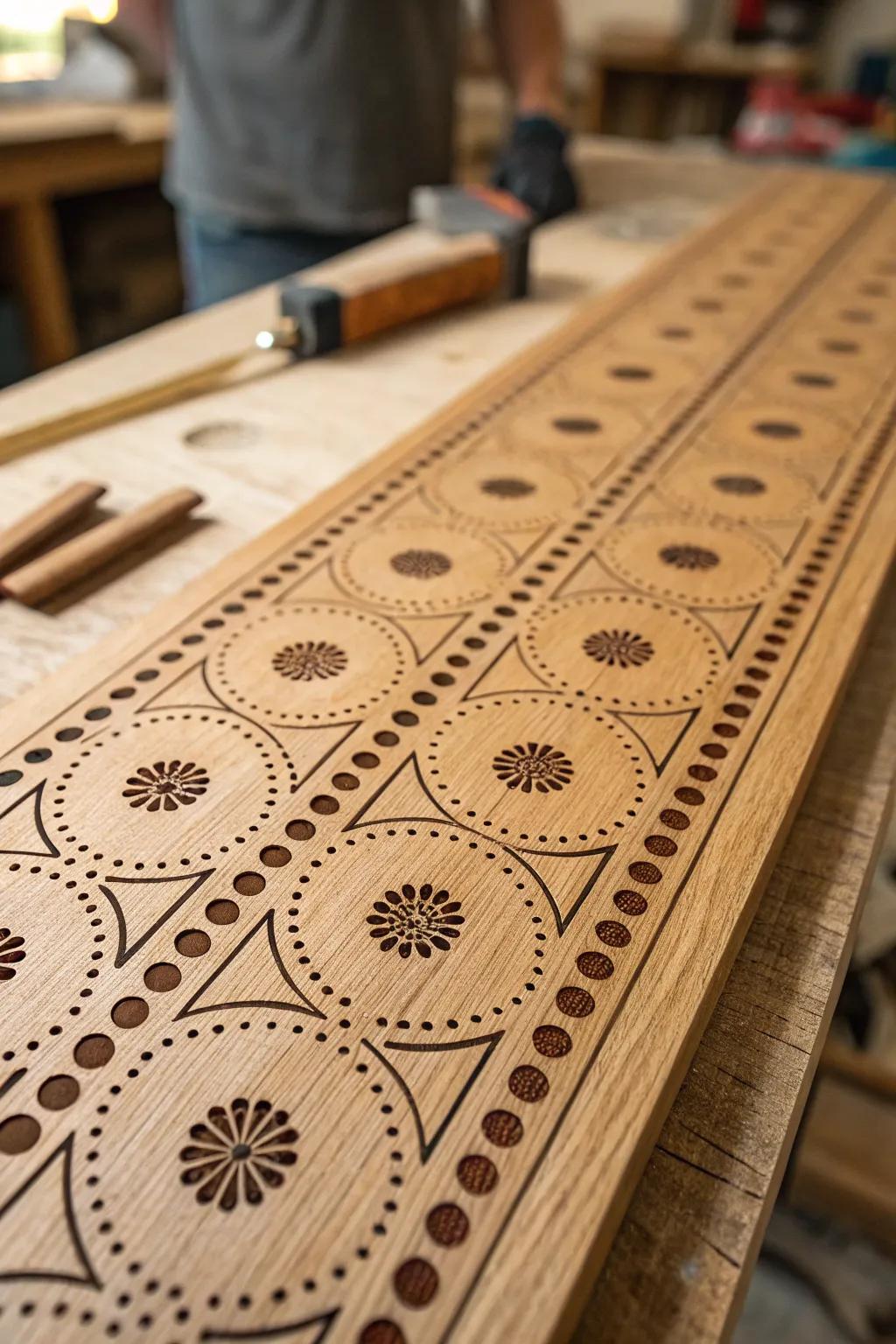Discover the charm of handcrafted polka dots, a perfect blend of simplicity and elegance in wood carving.