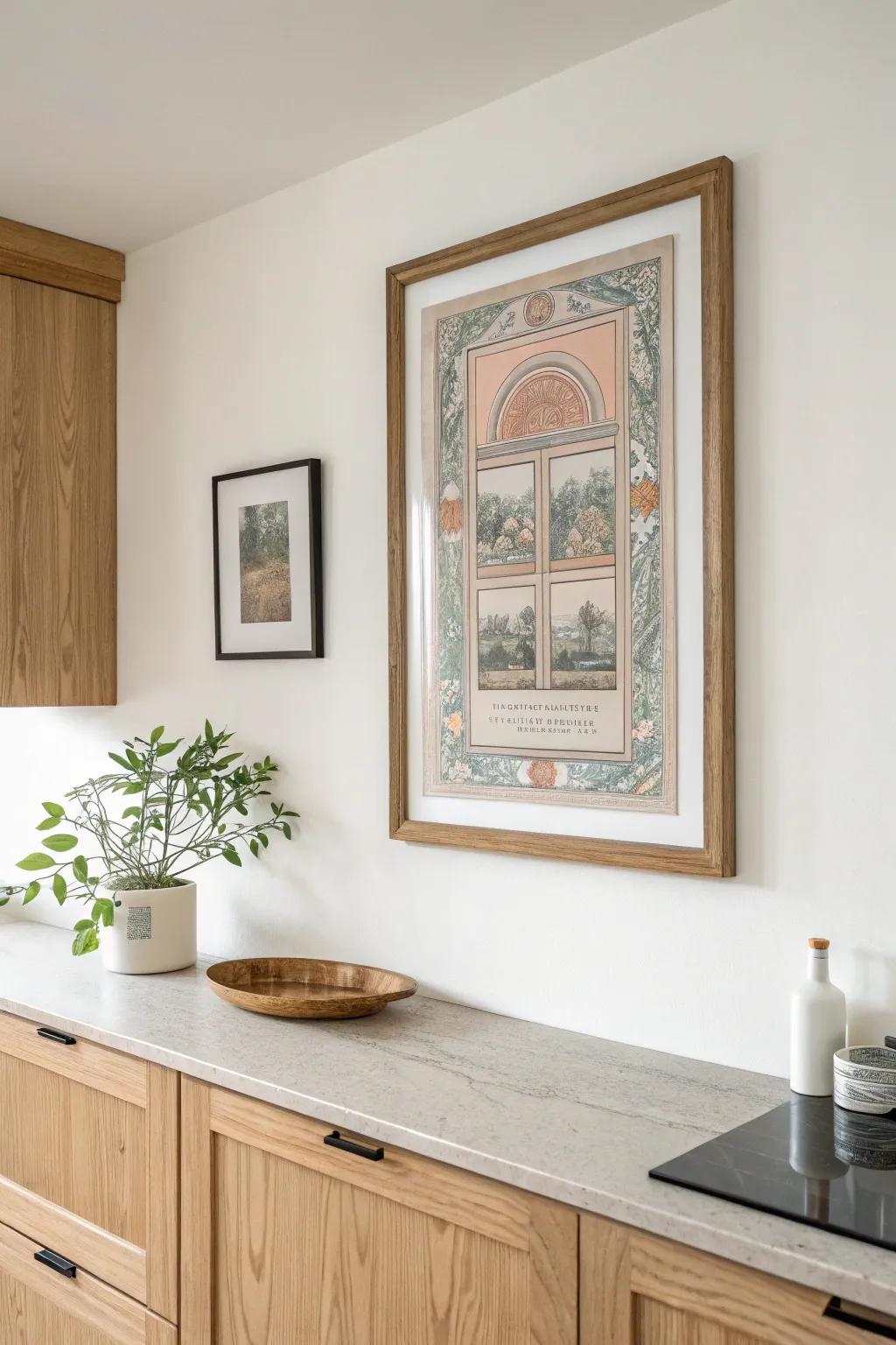 Elevate your kitchenette with timeless art that speaks to your soul. 🌿✨ #MinimalistBoho #KitchenArt